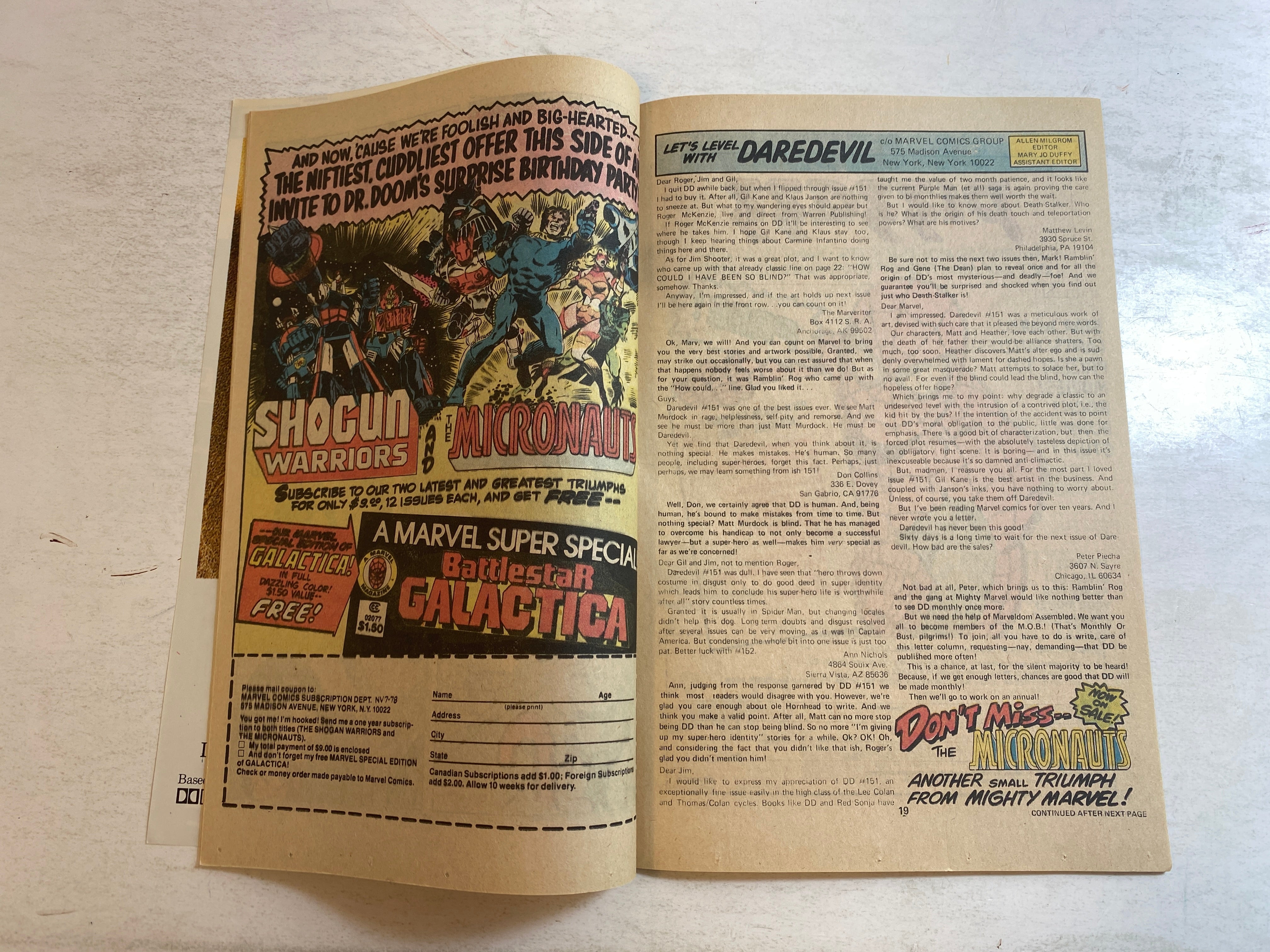 Daredevil #157 Marvel Comic 1978