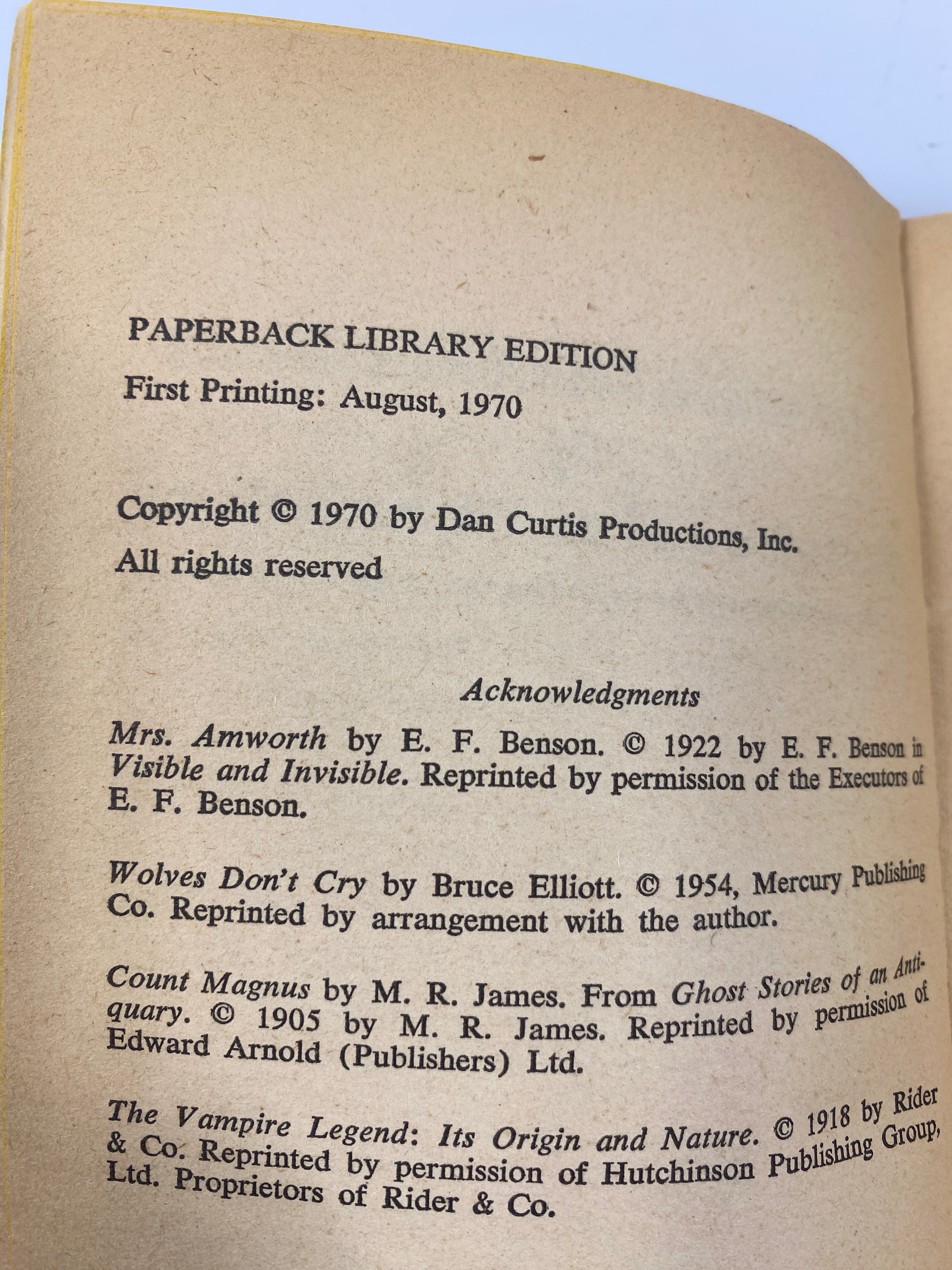 Dark Shadows Book of Vampires Werewolves Paperback SC 1970