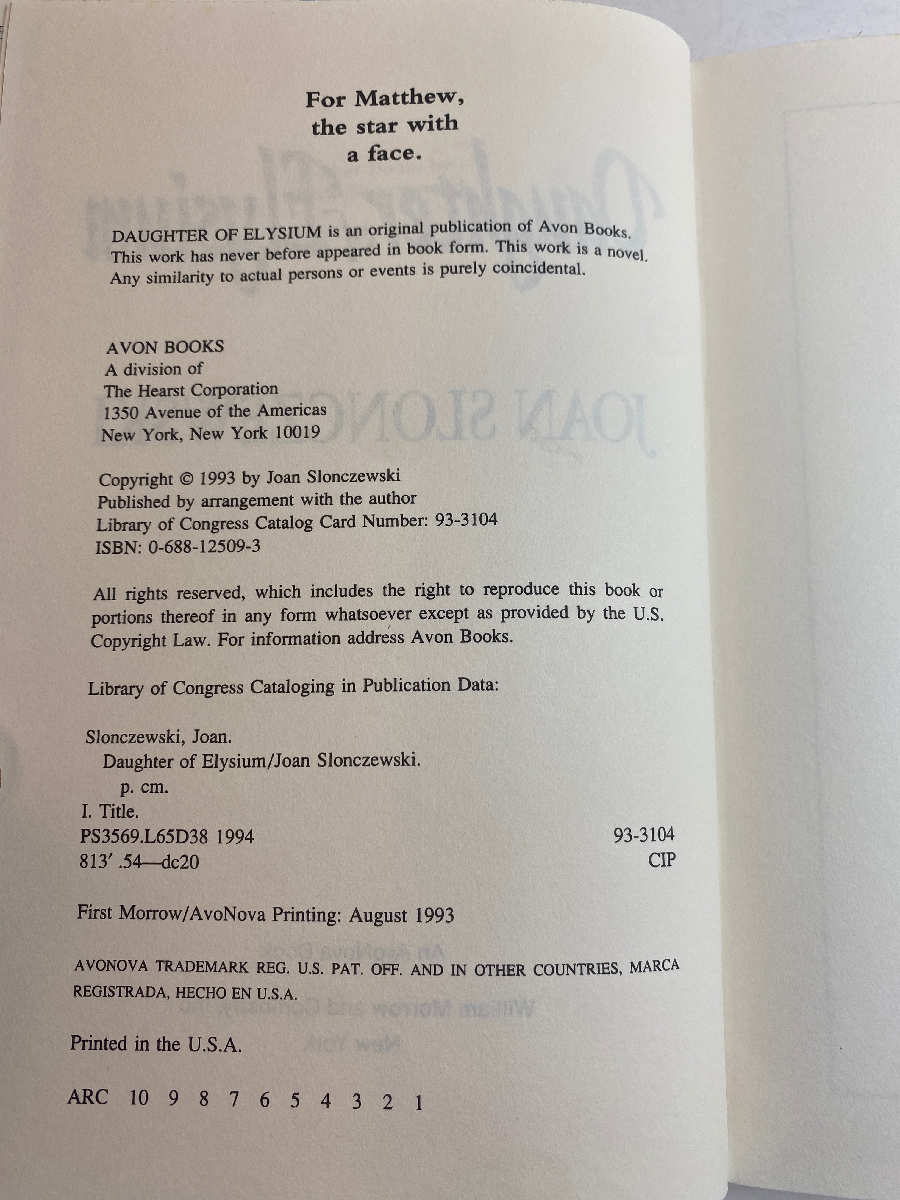 Daughter of Elysium Joan Slonczewski HCDJ 1993