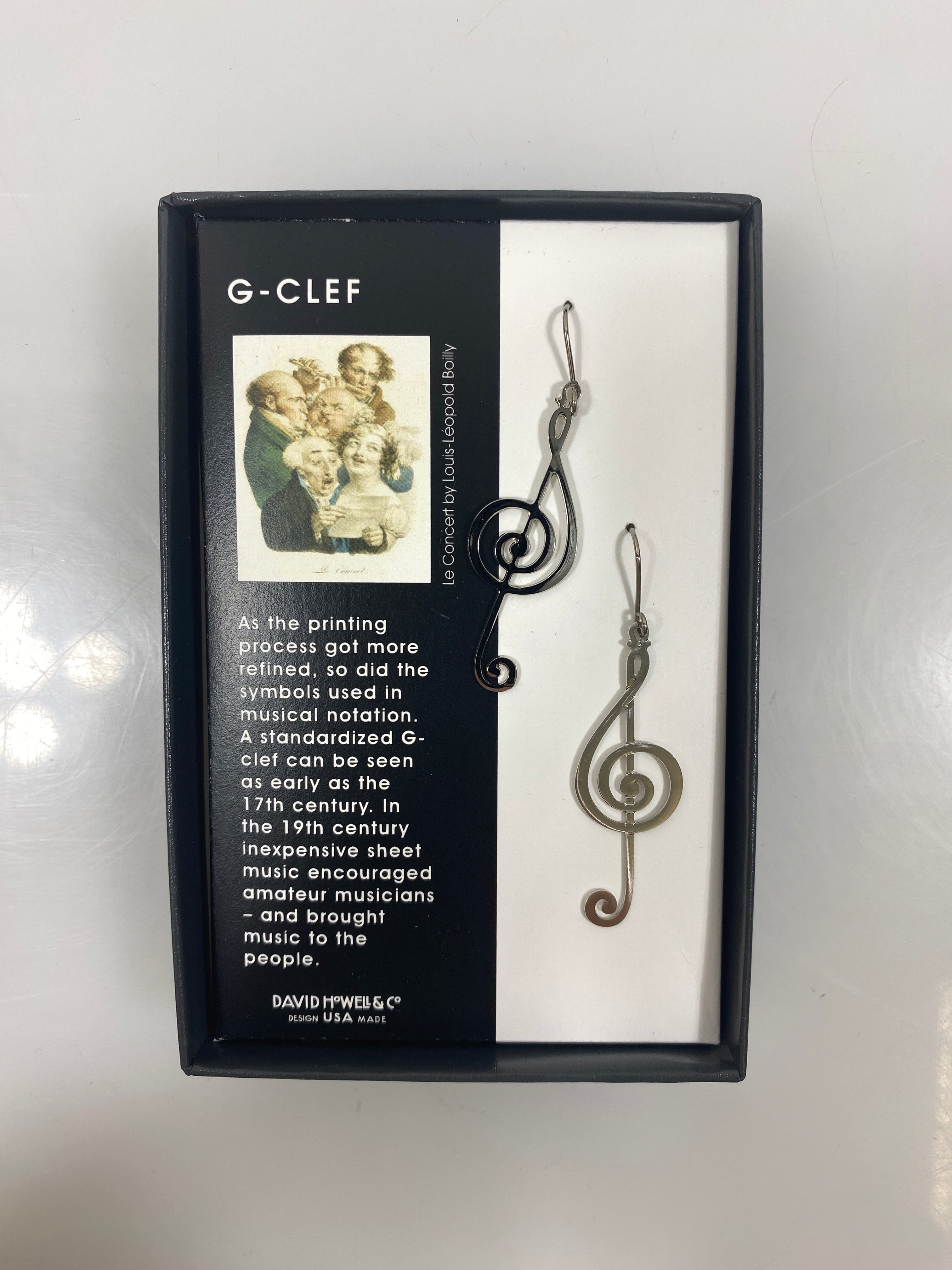 David Howell and Company Silver G-Clef Earrings