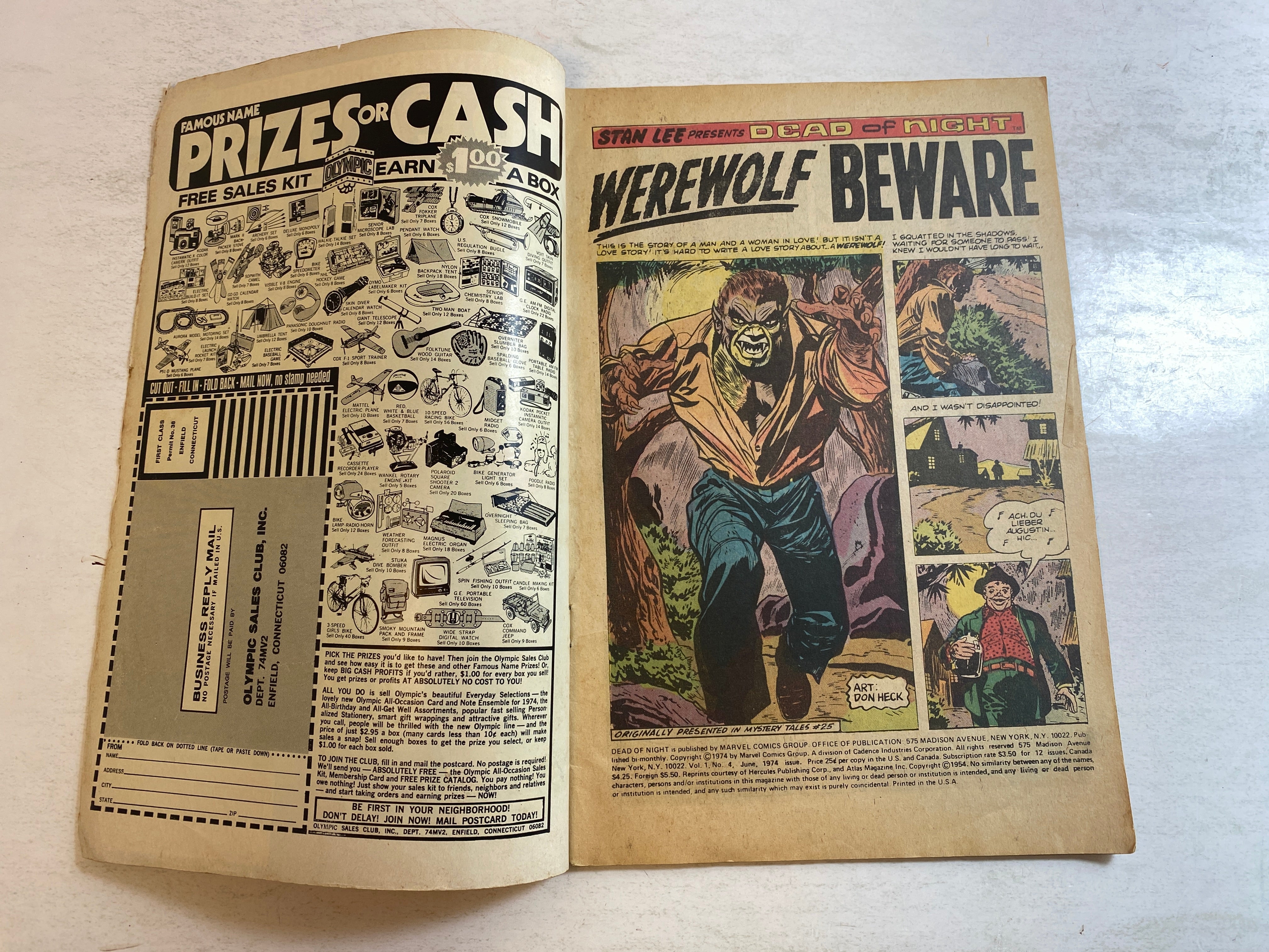 Dead of Night #4 Marvel Comic 1974