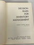 Decision Rules for Inventory Management by Robert Brown 1967 Rare HC Textbook
