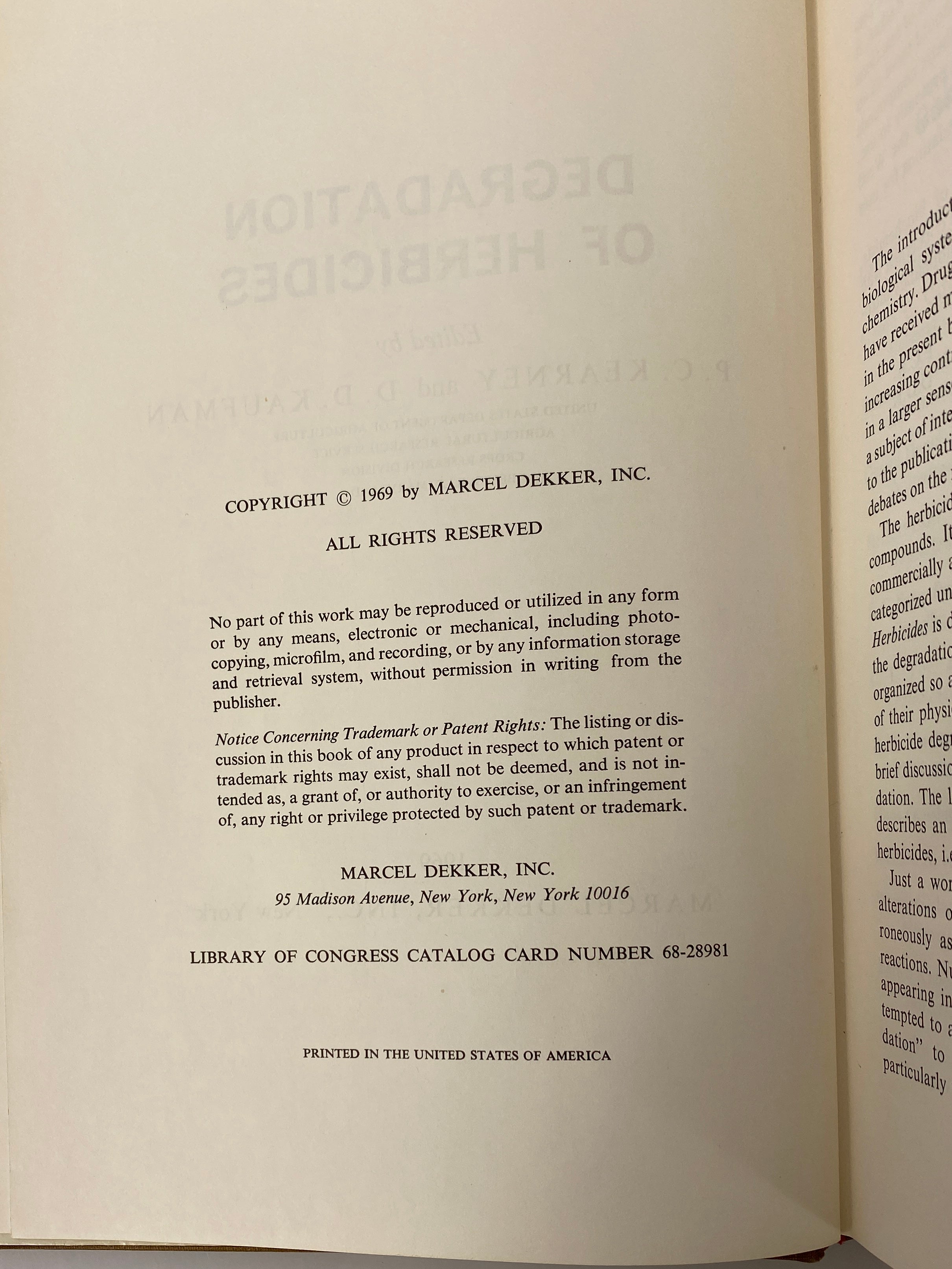 Degradation of Herbicides by Kearney/Kaufman 1969 Marcel Dekker HCDJ