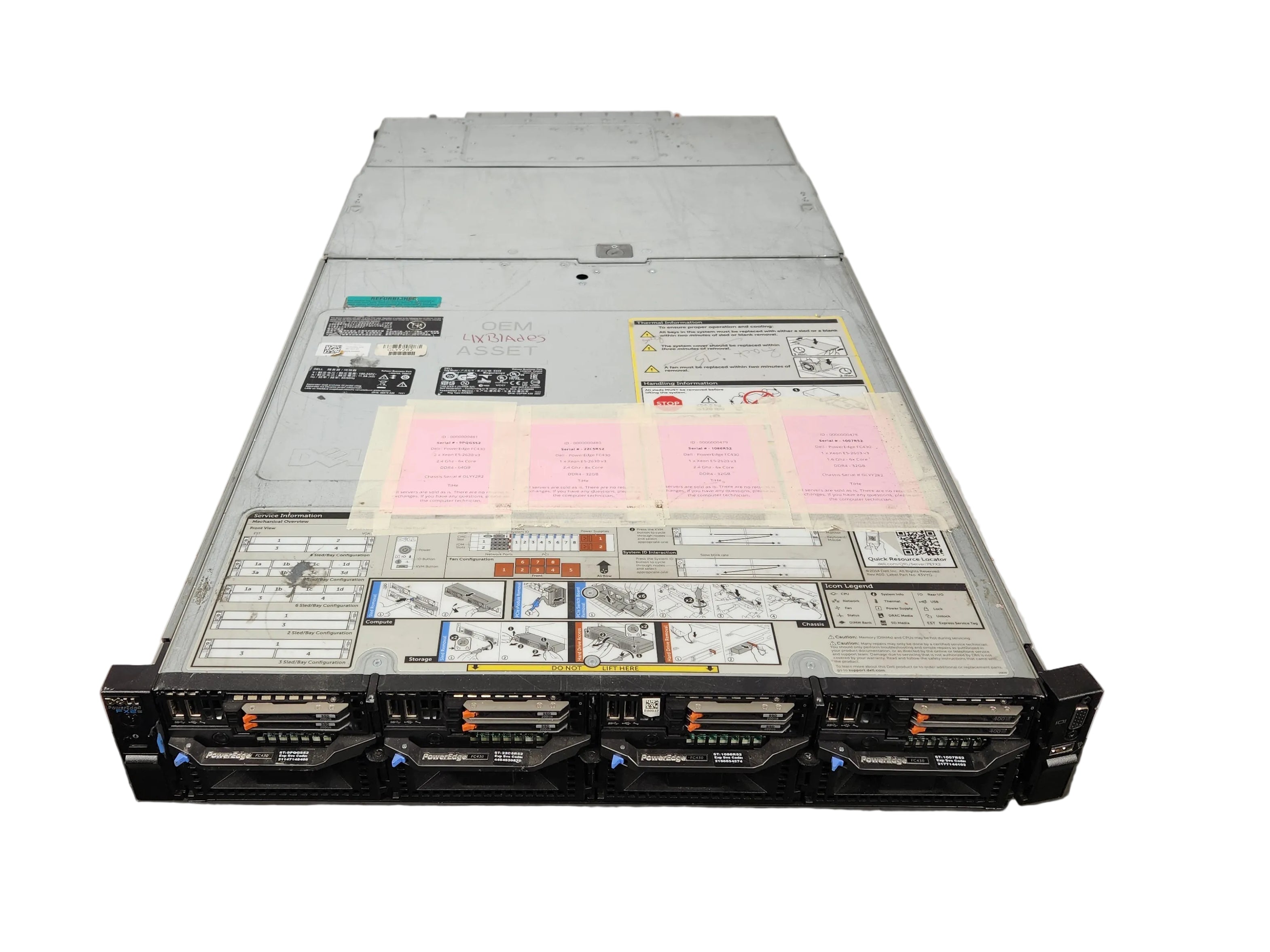 Dell PowerEdge FX2S 4-Node Blade Server 4x FC430 Blades 160GB RAM