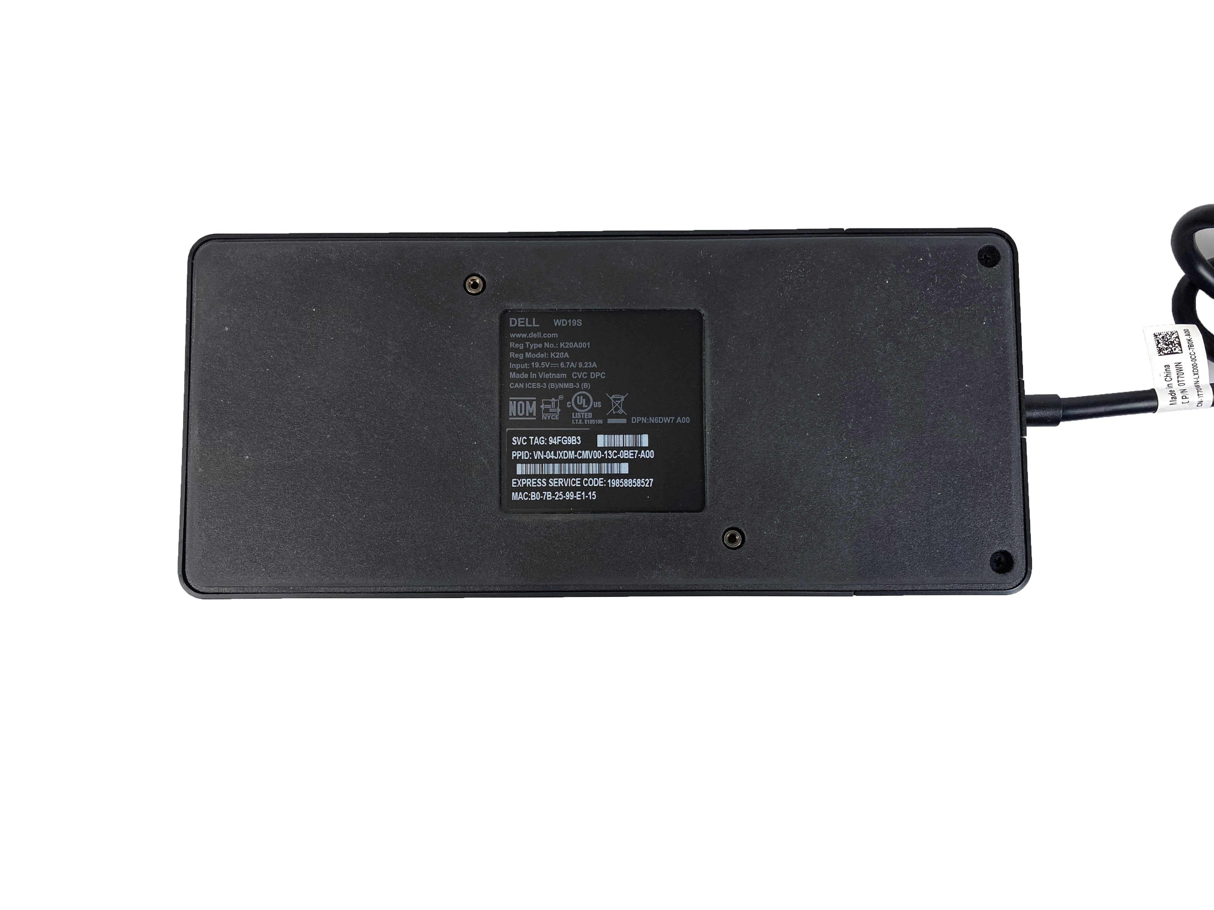 Dell USB-C Docking Station WD19S w/ AC Adapter
