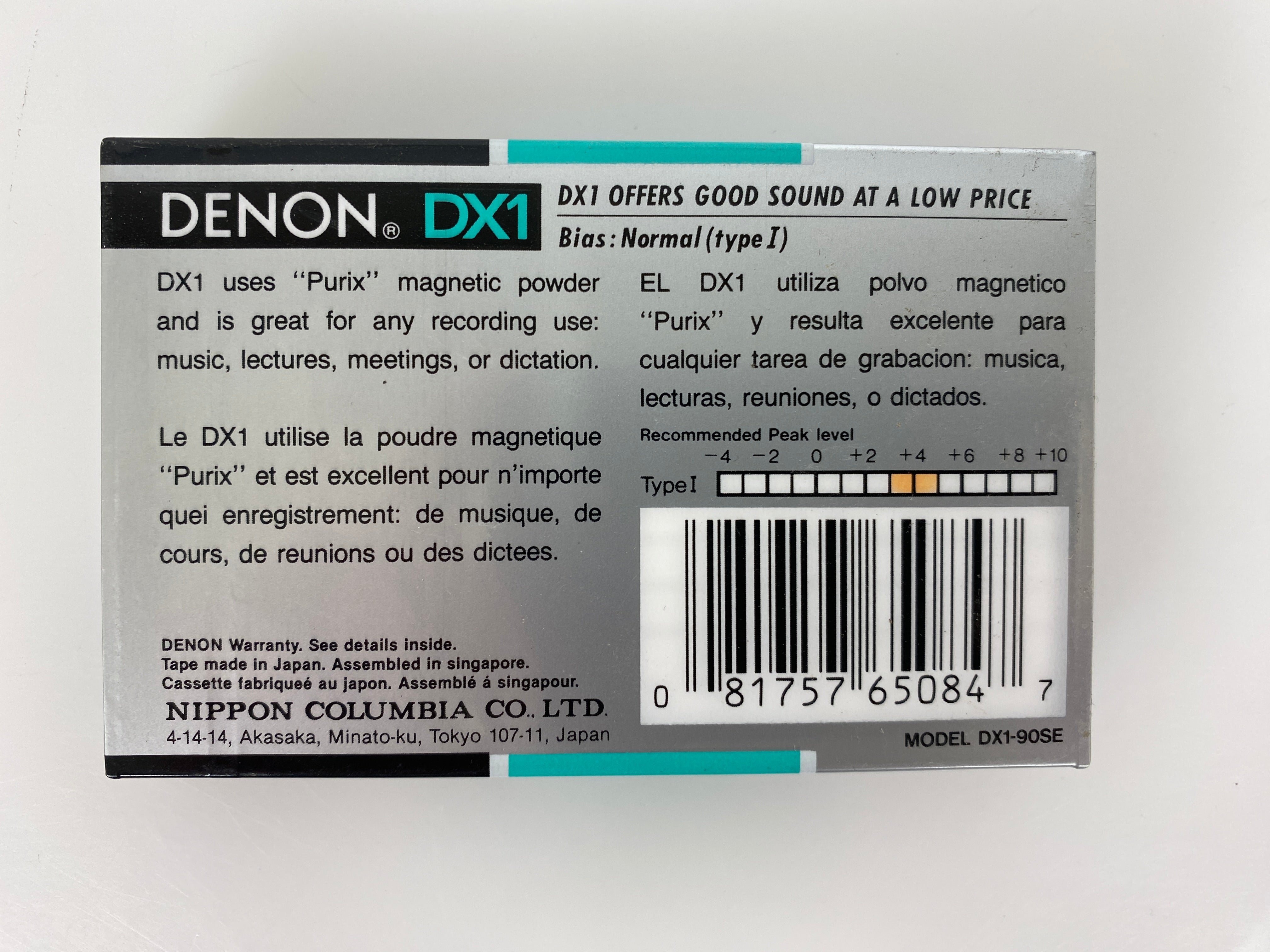 Denon DX1 Type I 90 Minute Audio Cassette Tape *New*