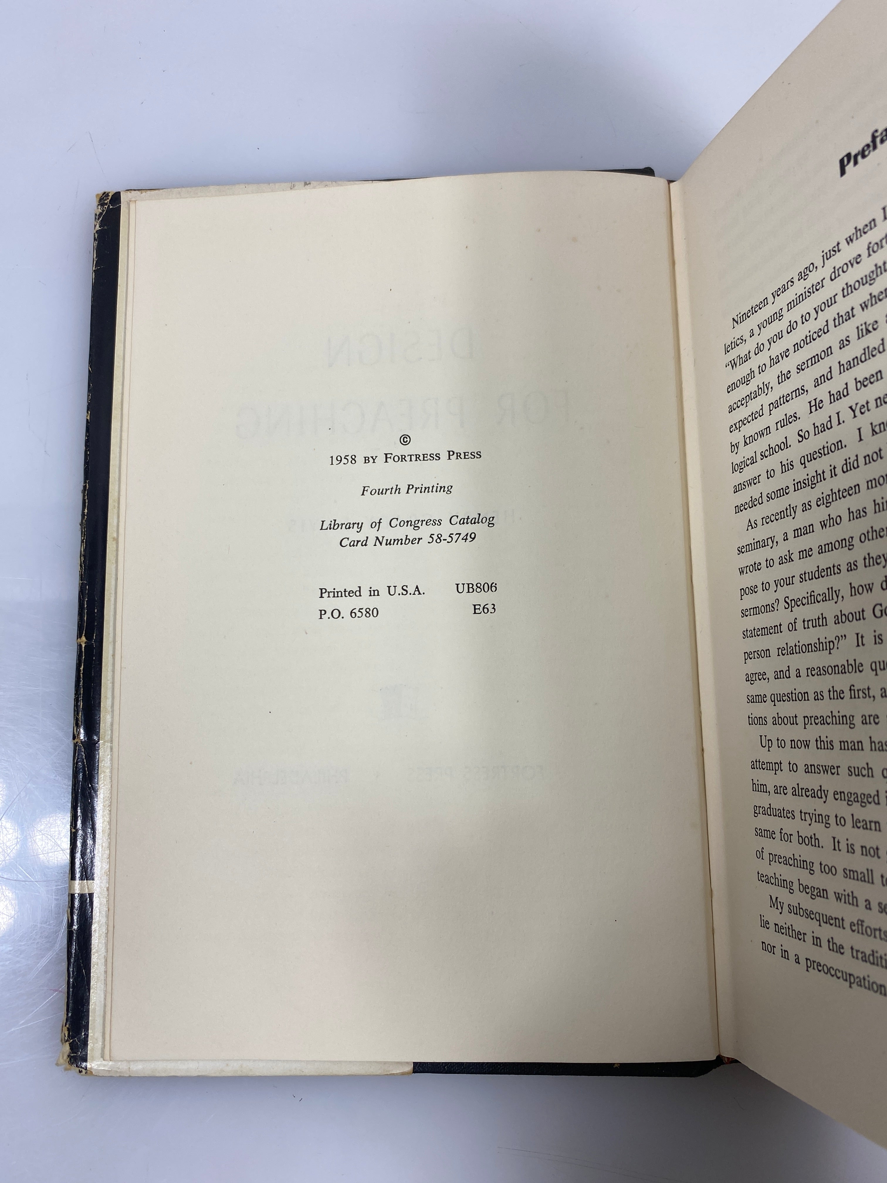 Design For Preacing by Davis 1958 4th Print HCDJ