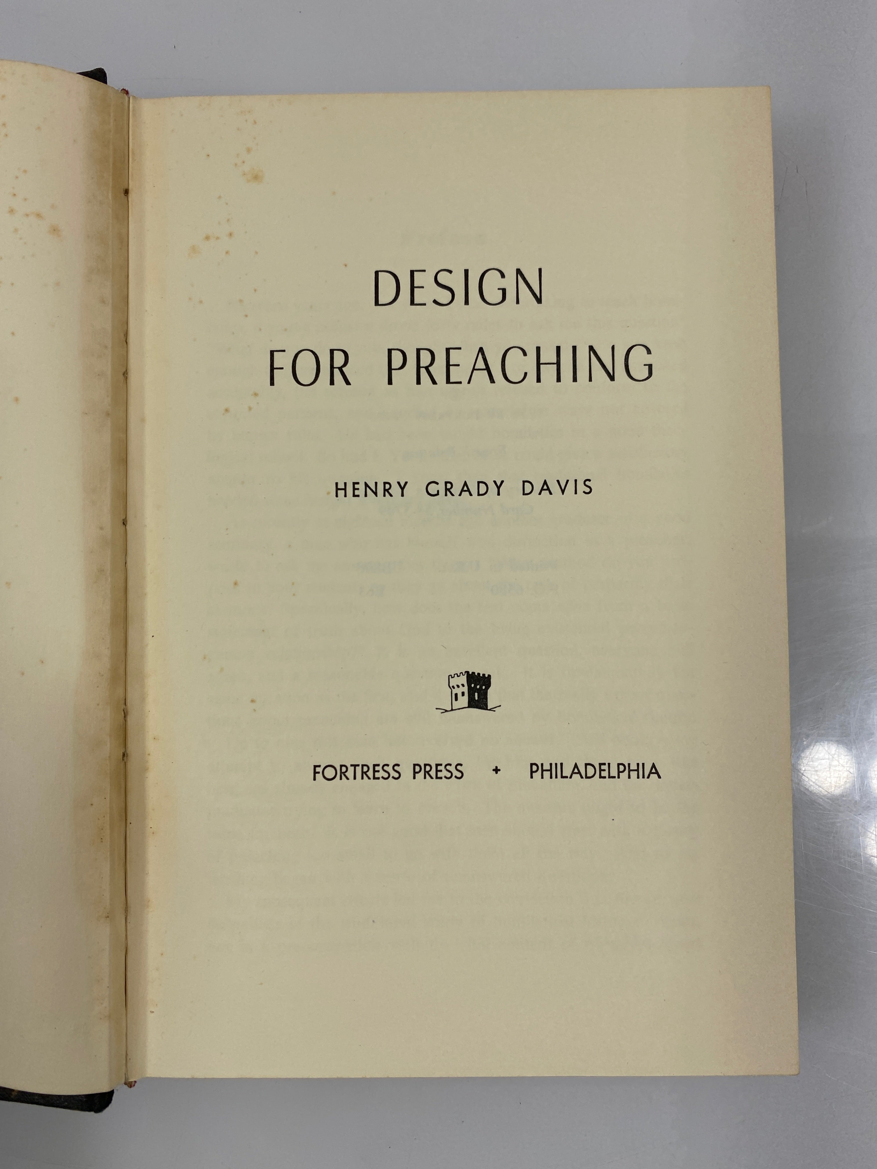 Design For Preacing by Davis 1958 4th Print HCDJ