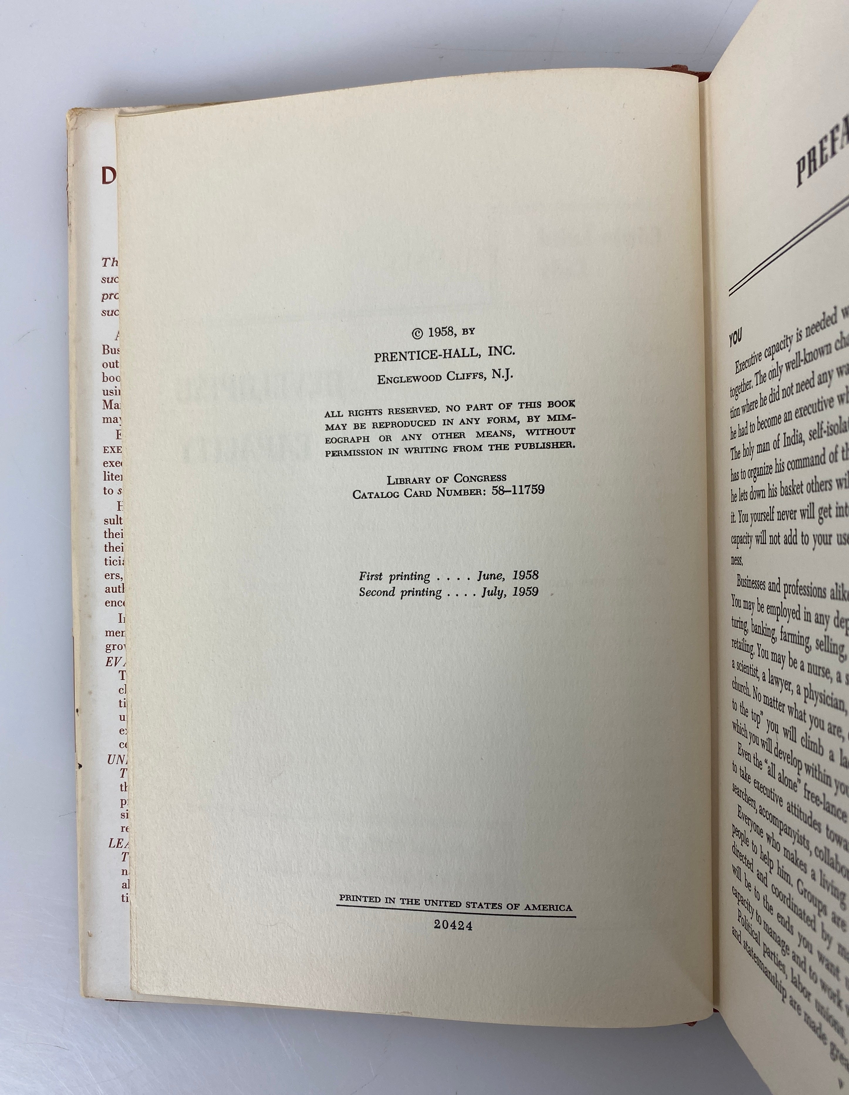 Developing Executive Capacity by Edwin Laird Cady 1959 2nd Print HCDJ