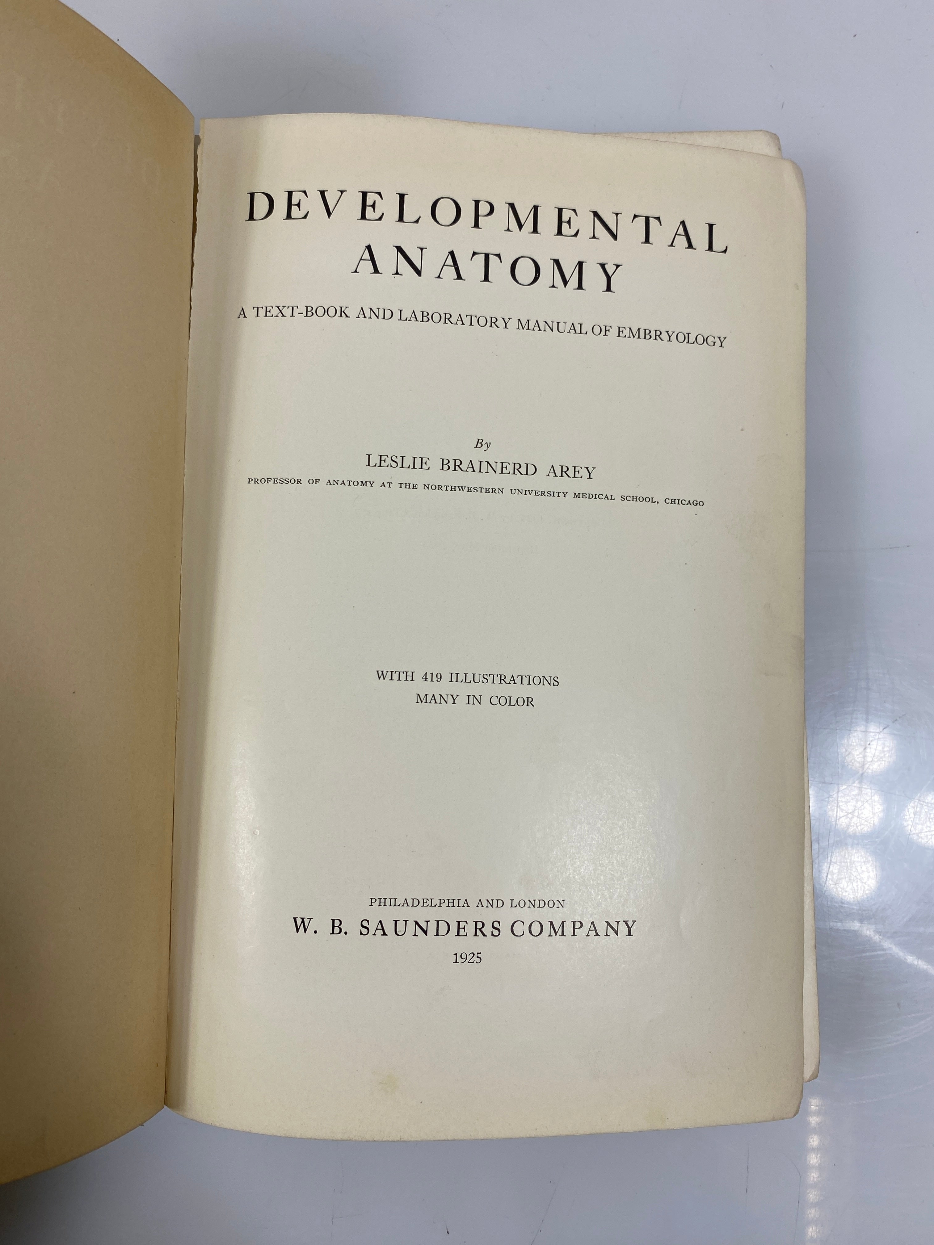 Developmental Anatomy Arey WB Saunders 1925 HC