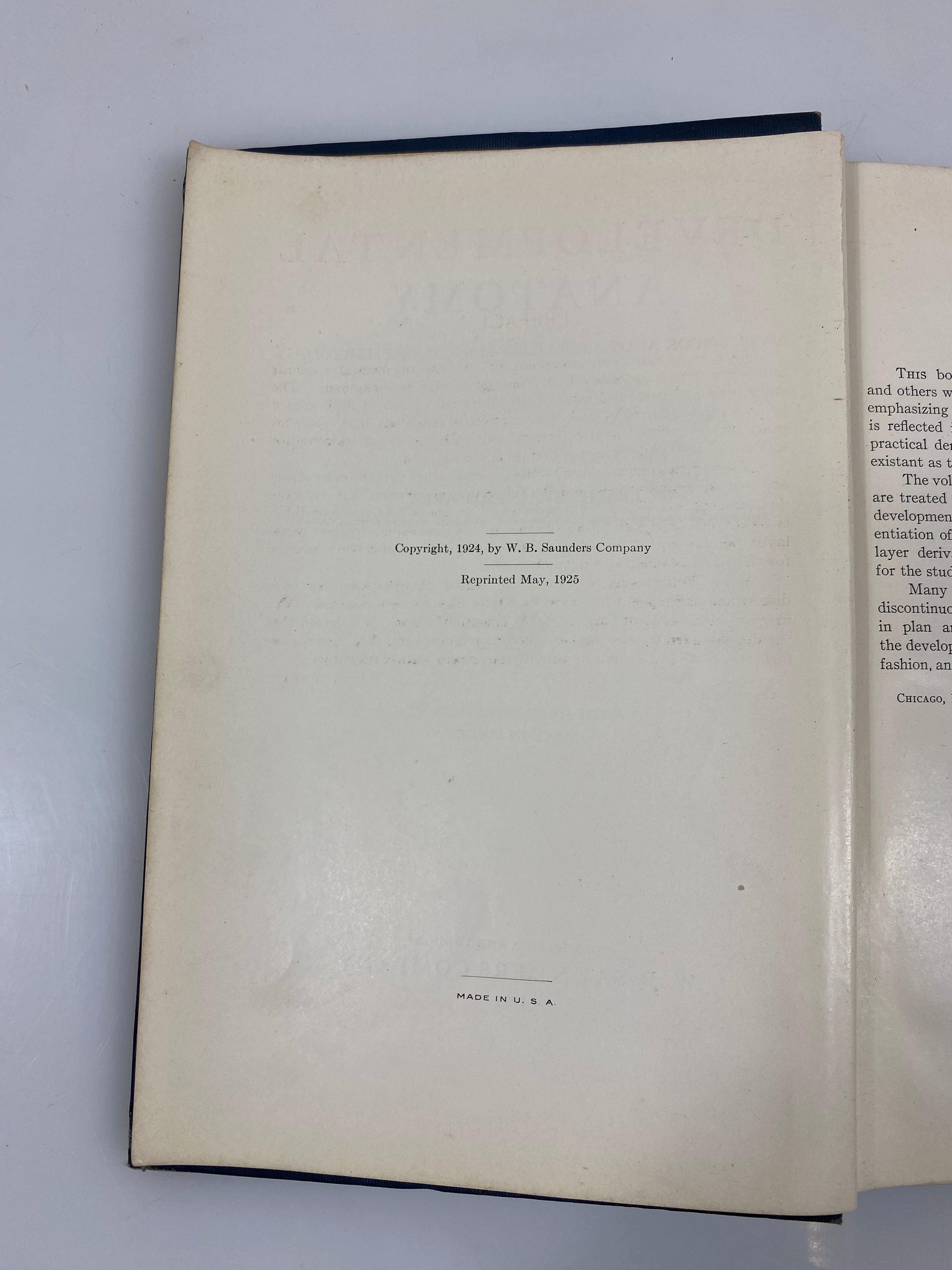 Developmental Anatomy Arey WB Saunders 1925 HC
