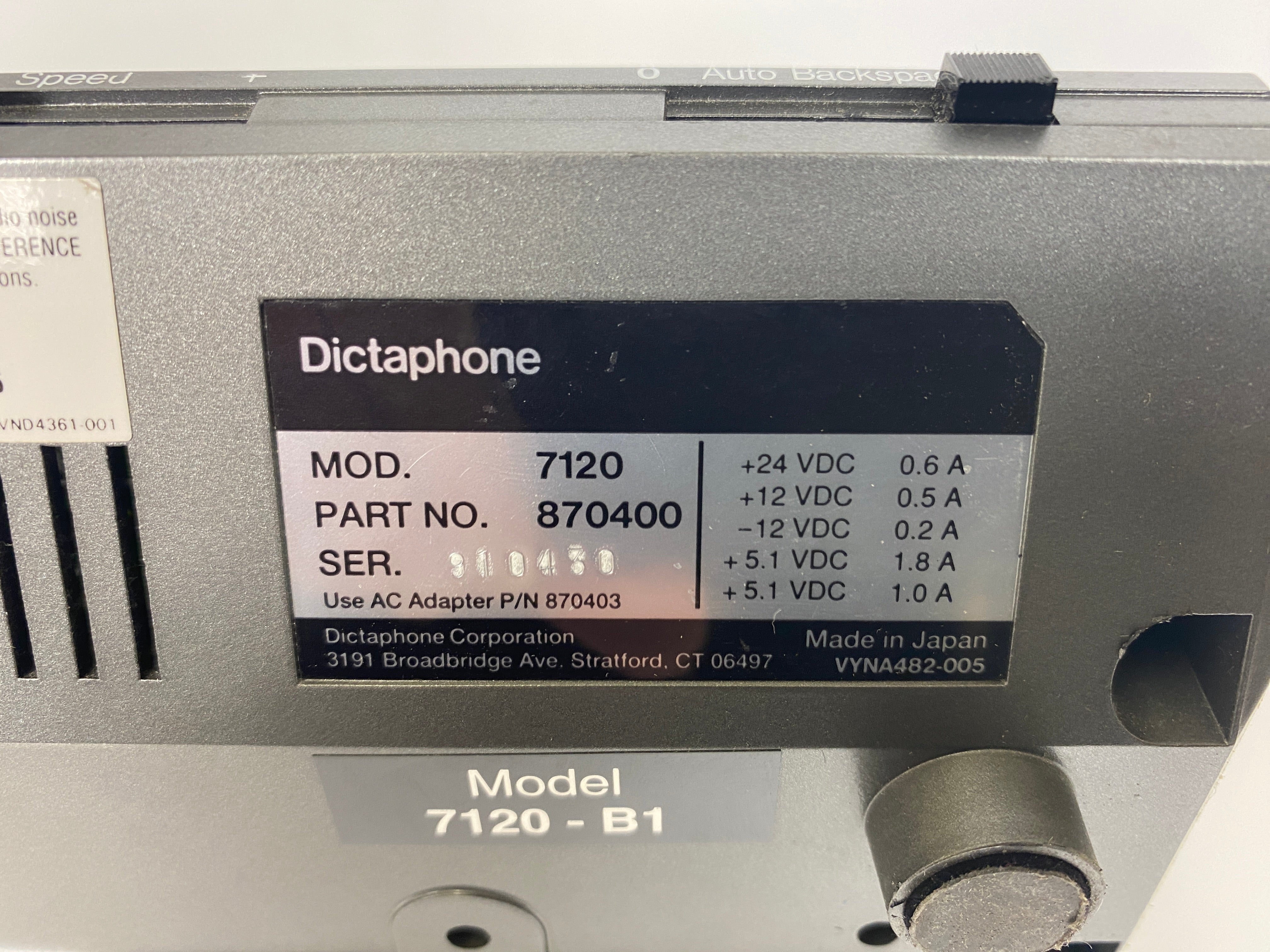 Dictaphone 7120-B1 Digital Voice Processor