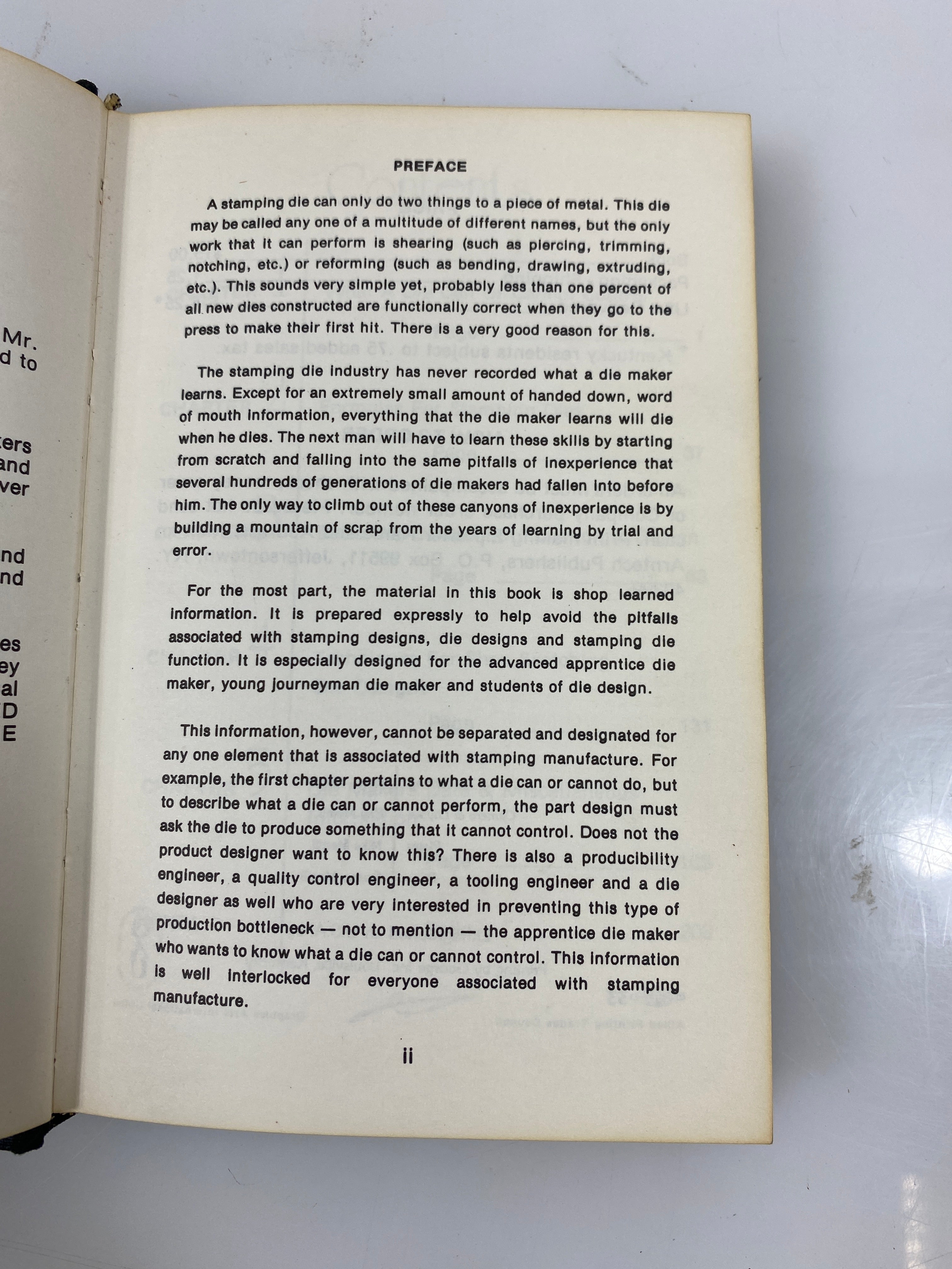 Die Makers Handbook by Arnold 1st Ed. 1980 HC