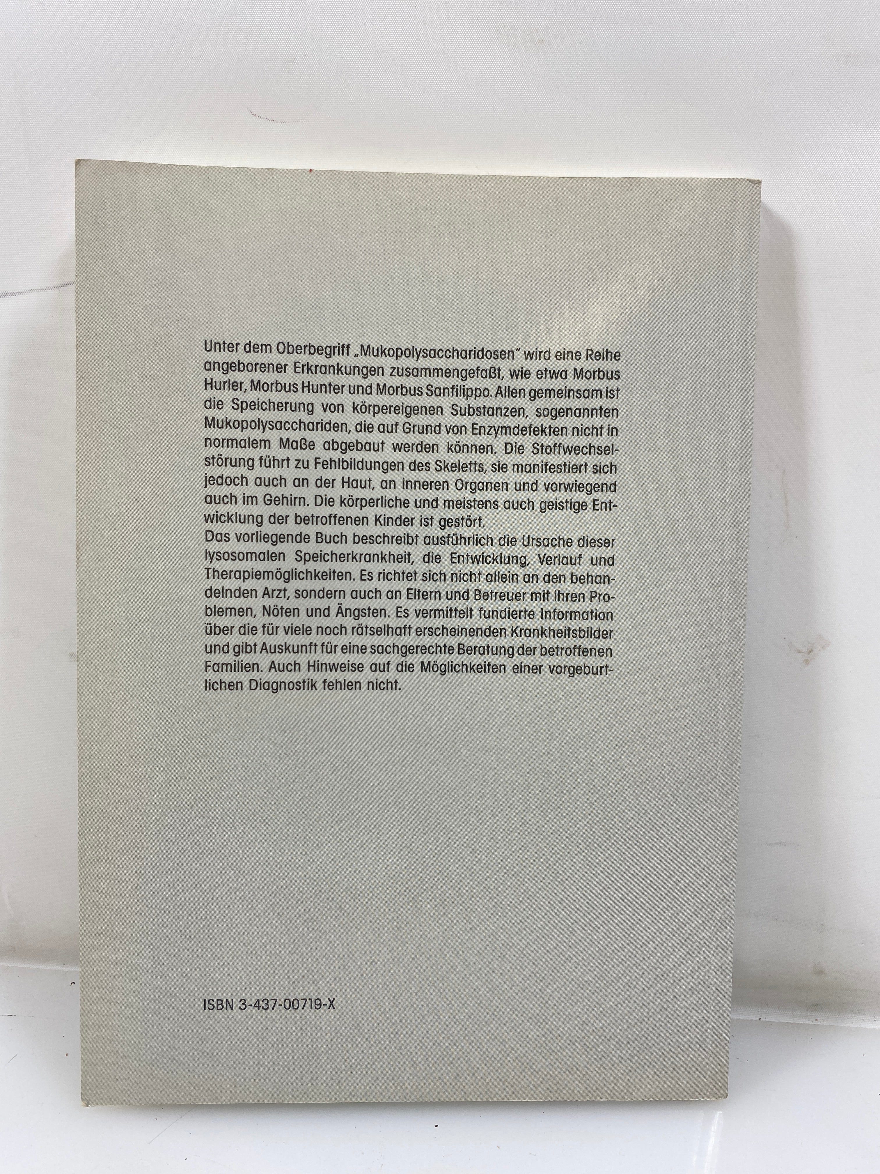 Die Mukopolysaccharidosen by Beck/Fang-Kircher 1993 SC