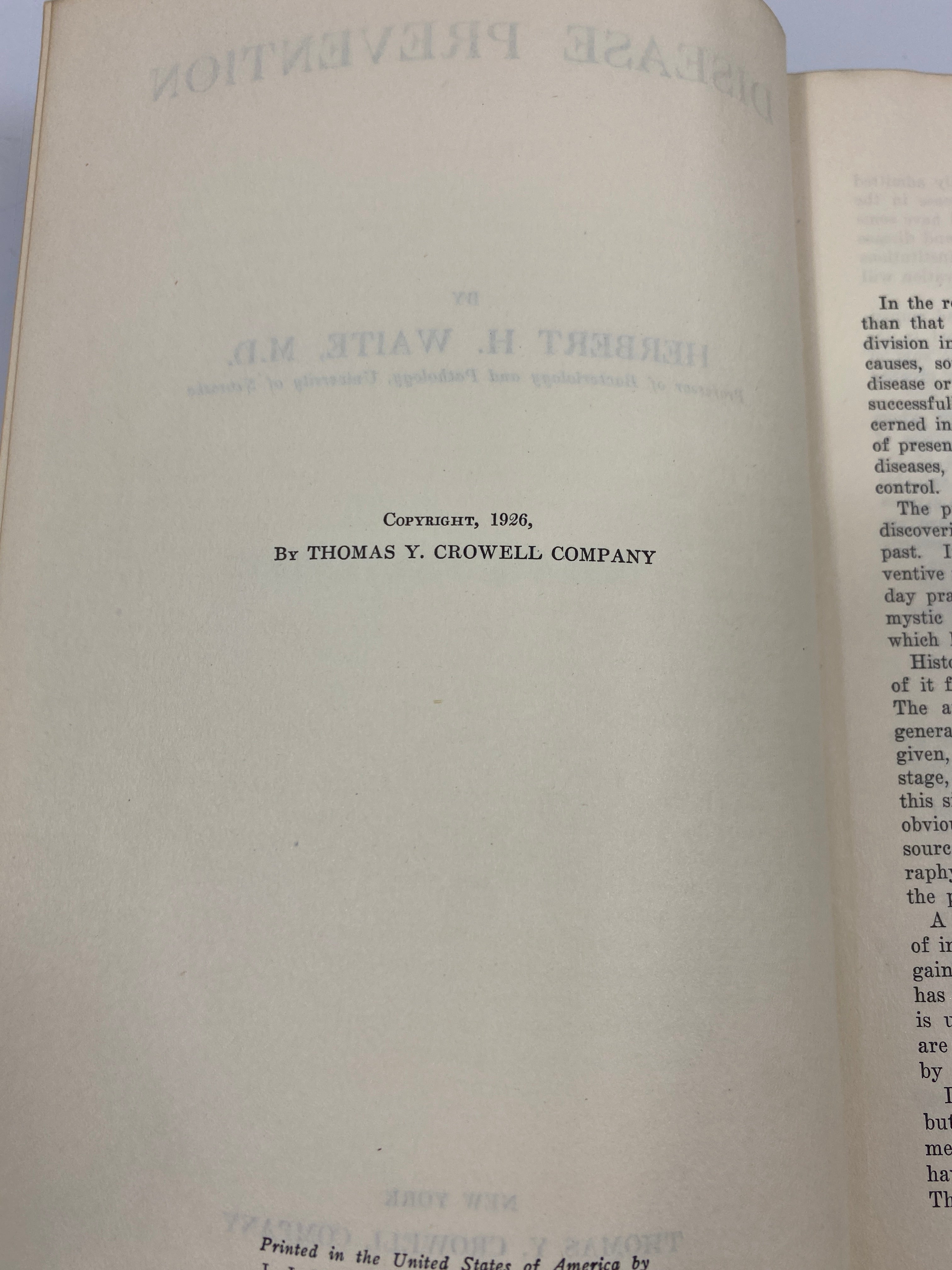 Disease Prevention by Waite Ex-library 1926 HC