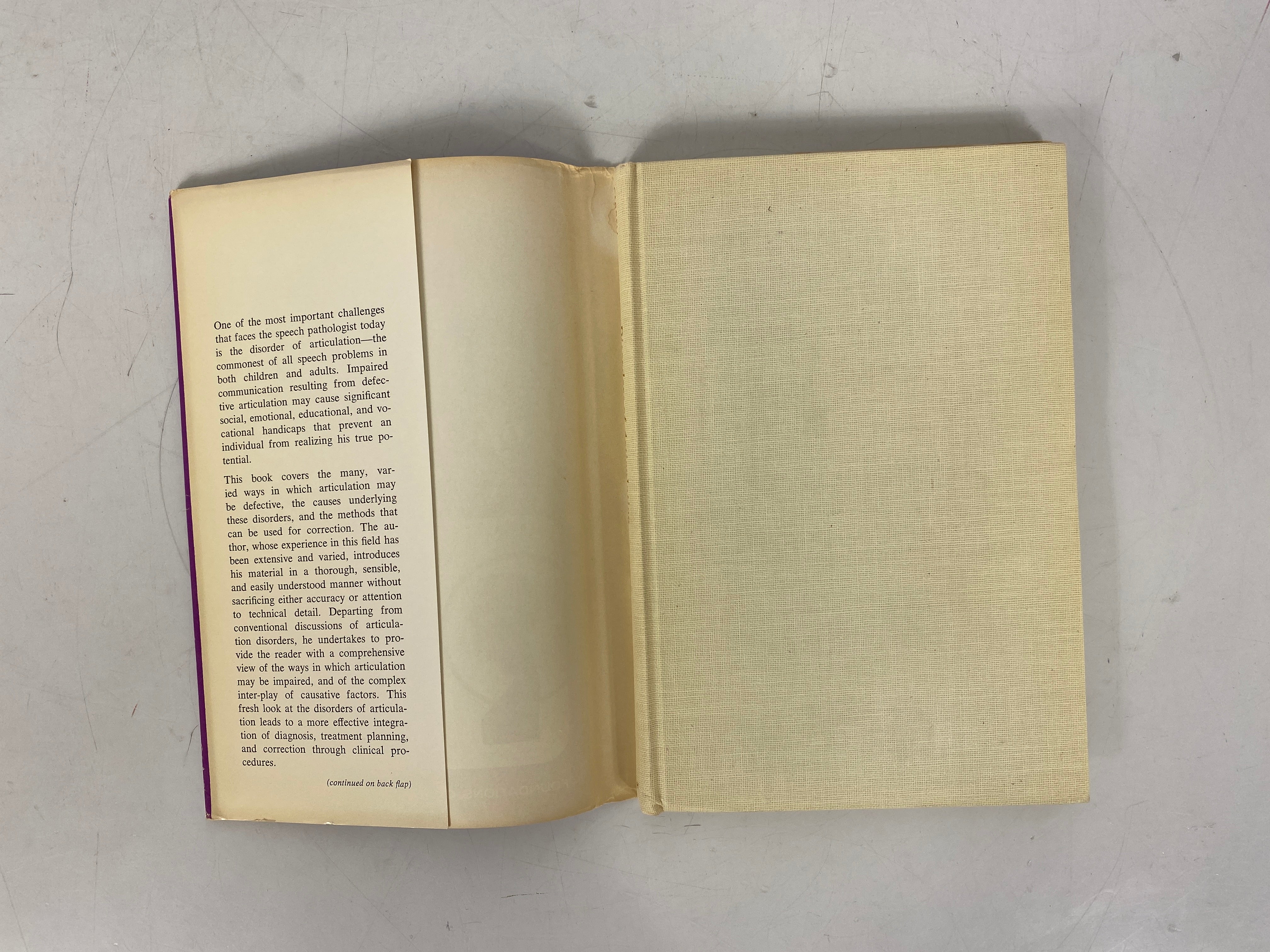 Disorders of Articulation James Carrell 1968 1st Printing HC DJ