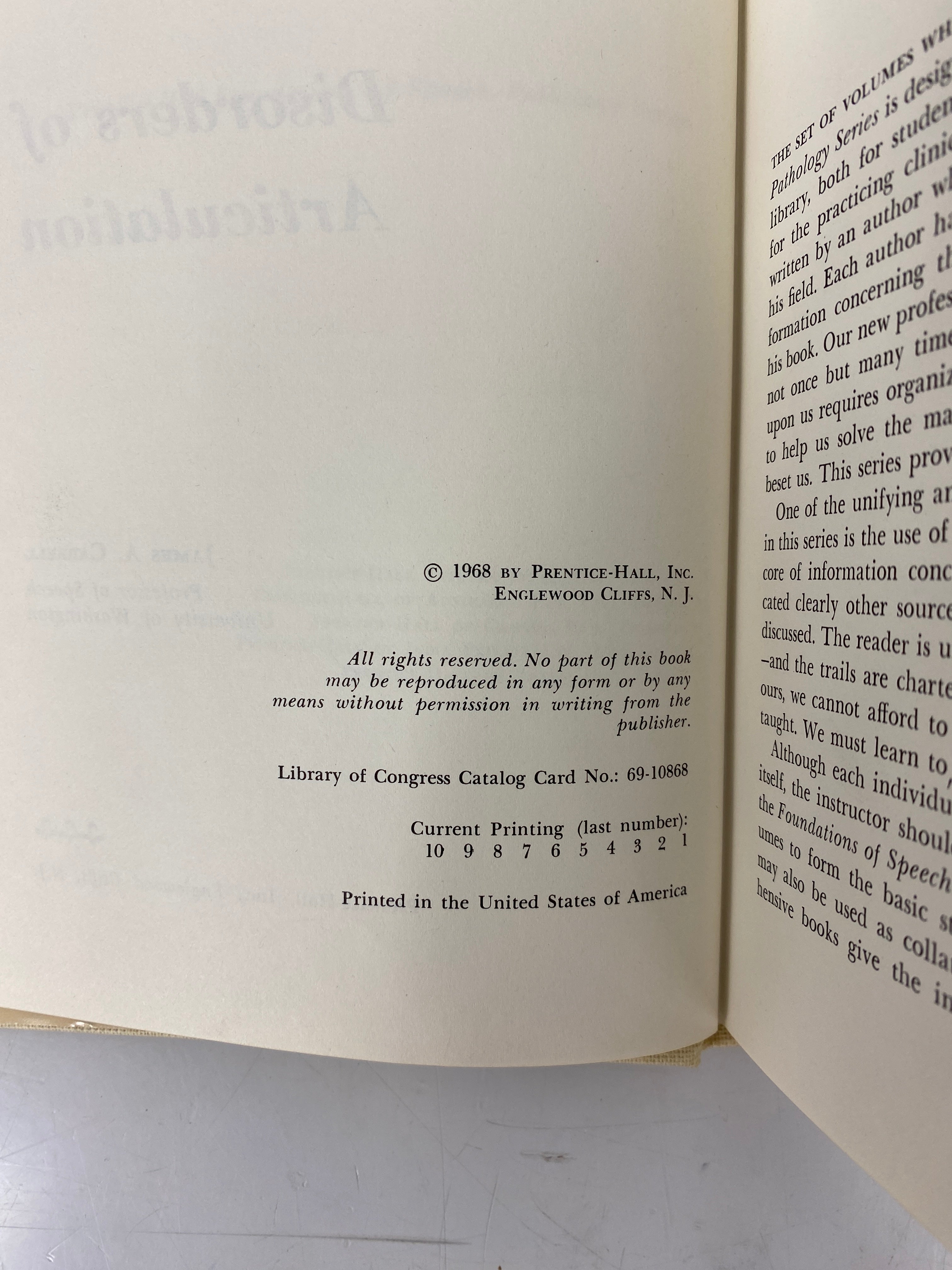 Disorders of Articulation James Carrell 1968 1st Printing HC DJ