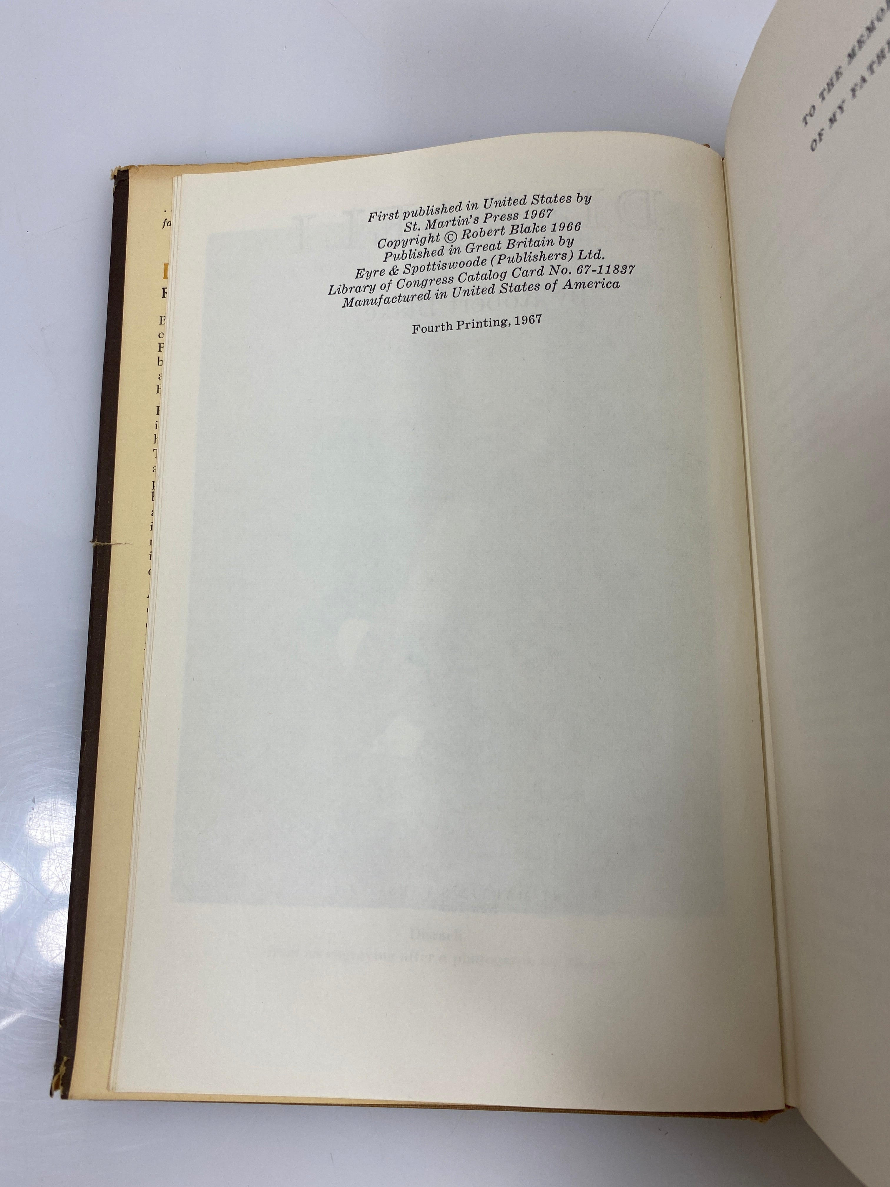 Disraeli by Robert Blake 1967 HCDJ
