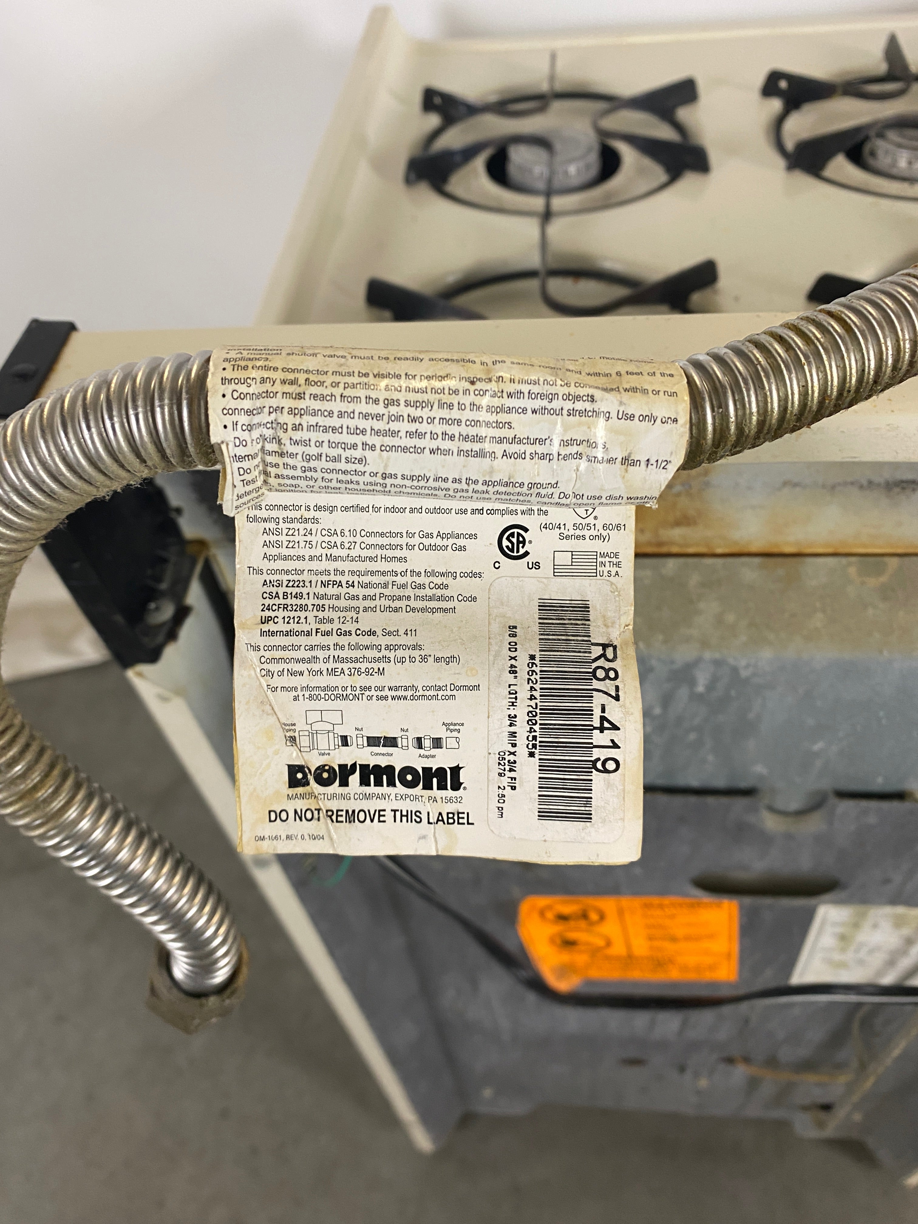 Dormont Gas Fueled Oven and Stove Top