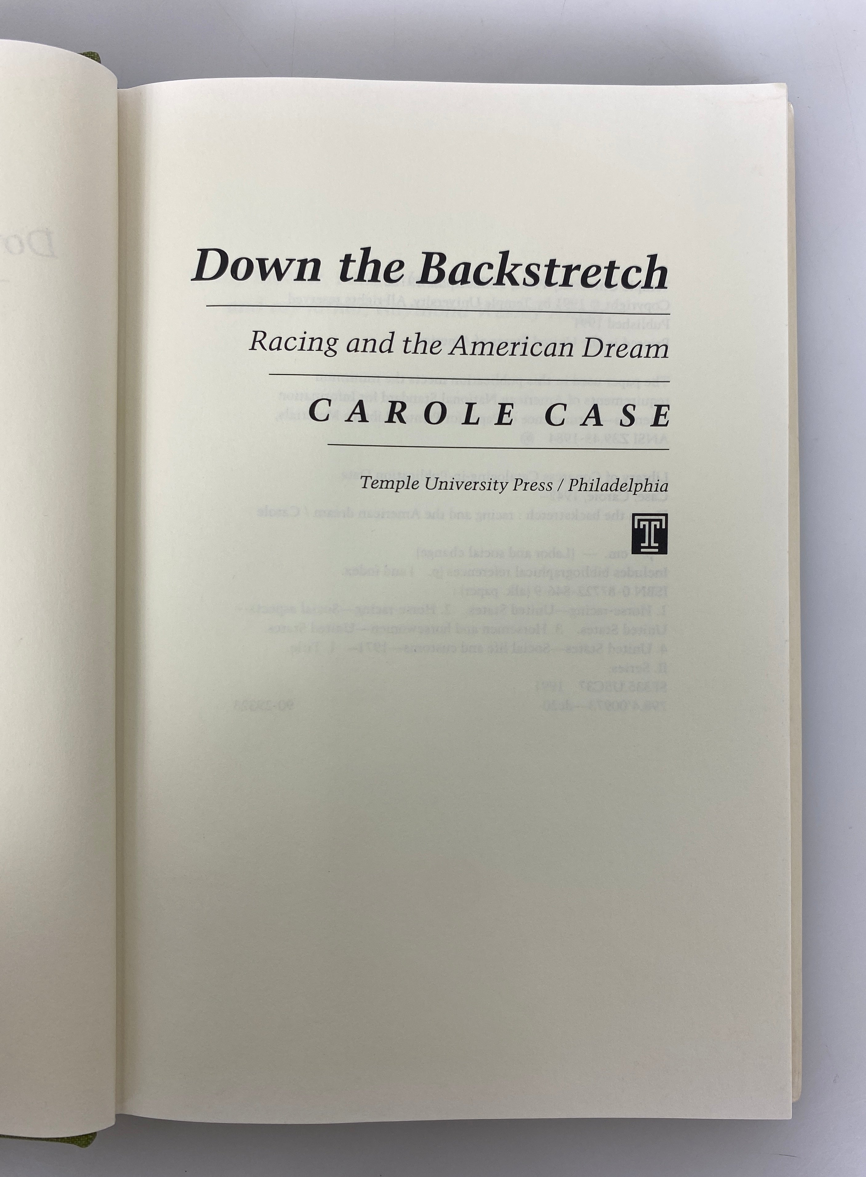 Down the Backstretch by Carole Case 1991 Inscribed Horse Racing HC DJ