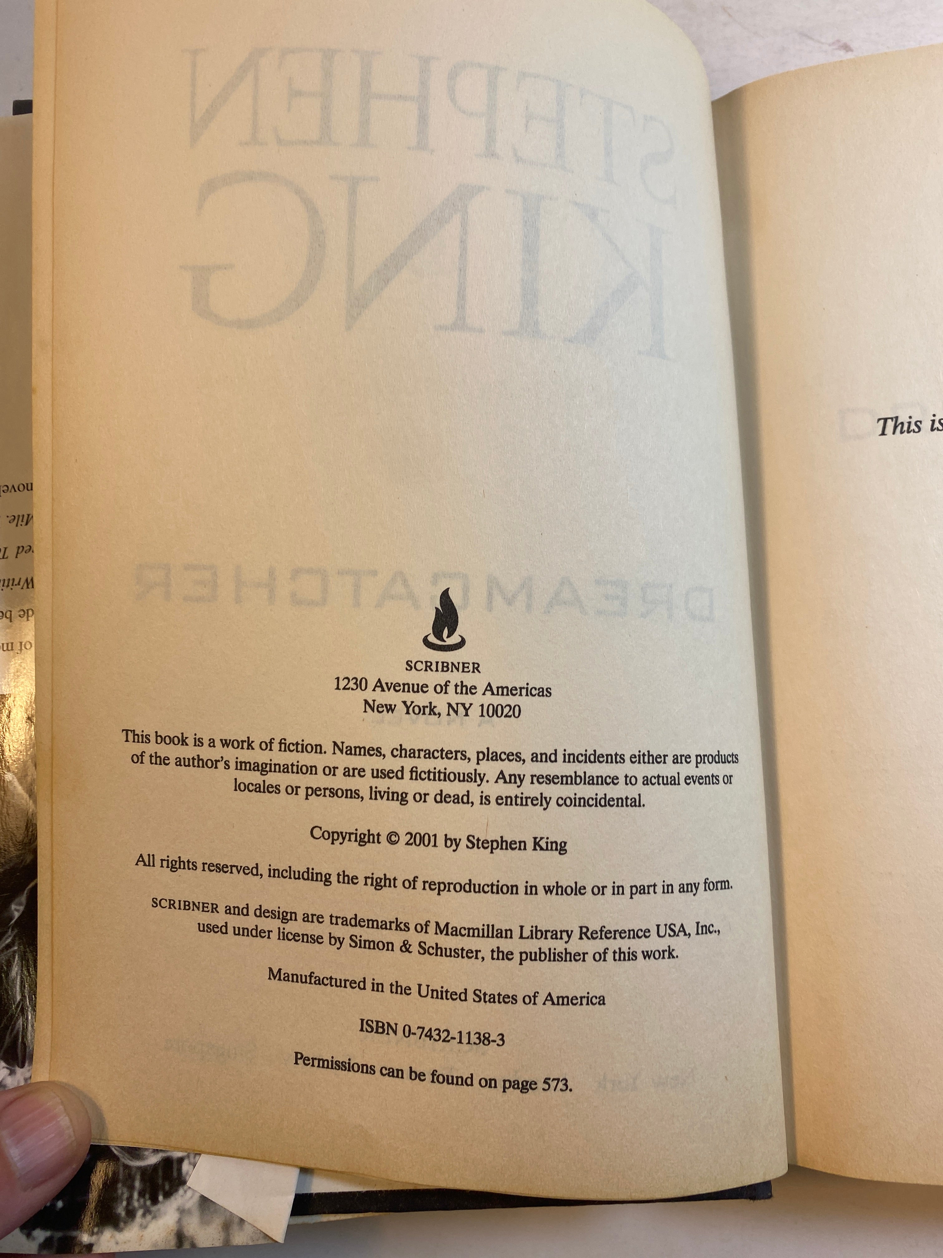 Dreamcatcher Stephen King HCDJ 2001