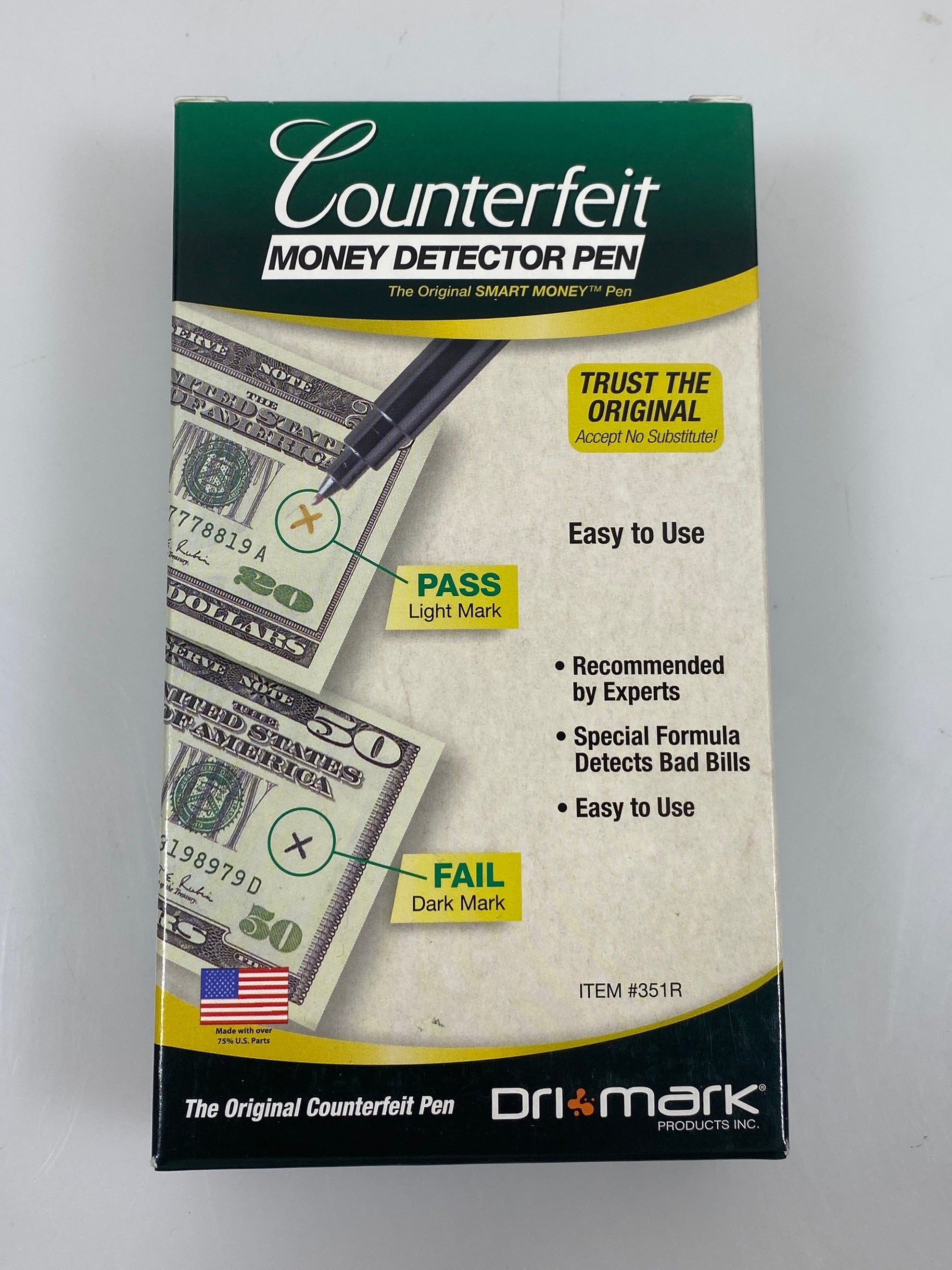 Dri-Mark #351R Counterfeit Money Detector Pen 10 Pack *New*