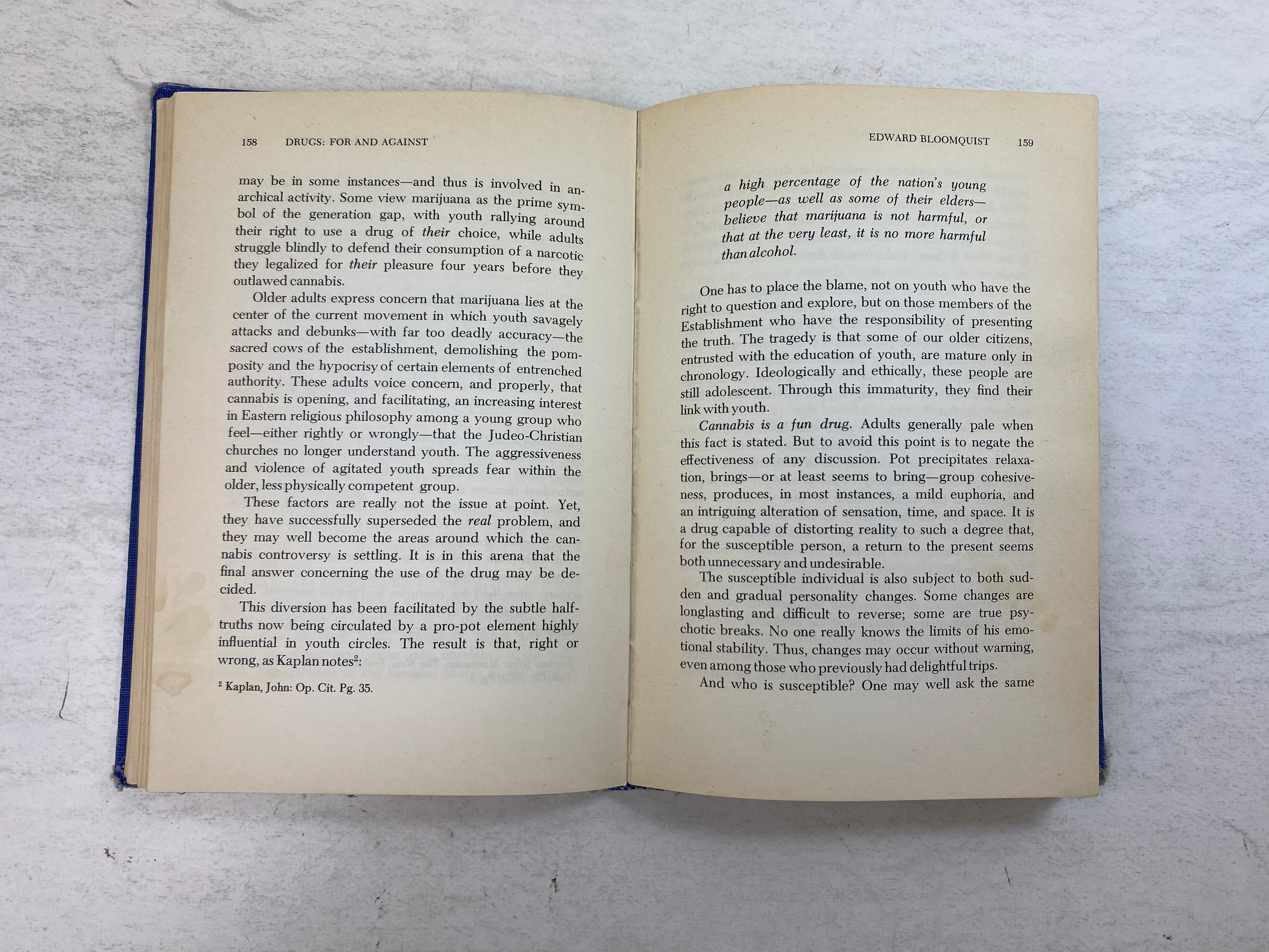 Drugs: For & Against Hart Publishing Company Ex-library 1970 HC
