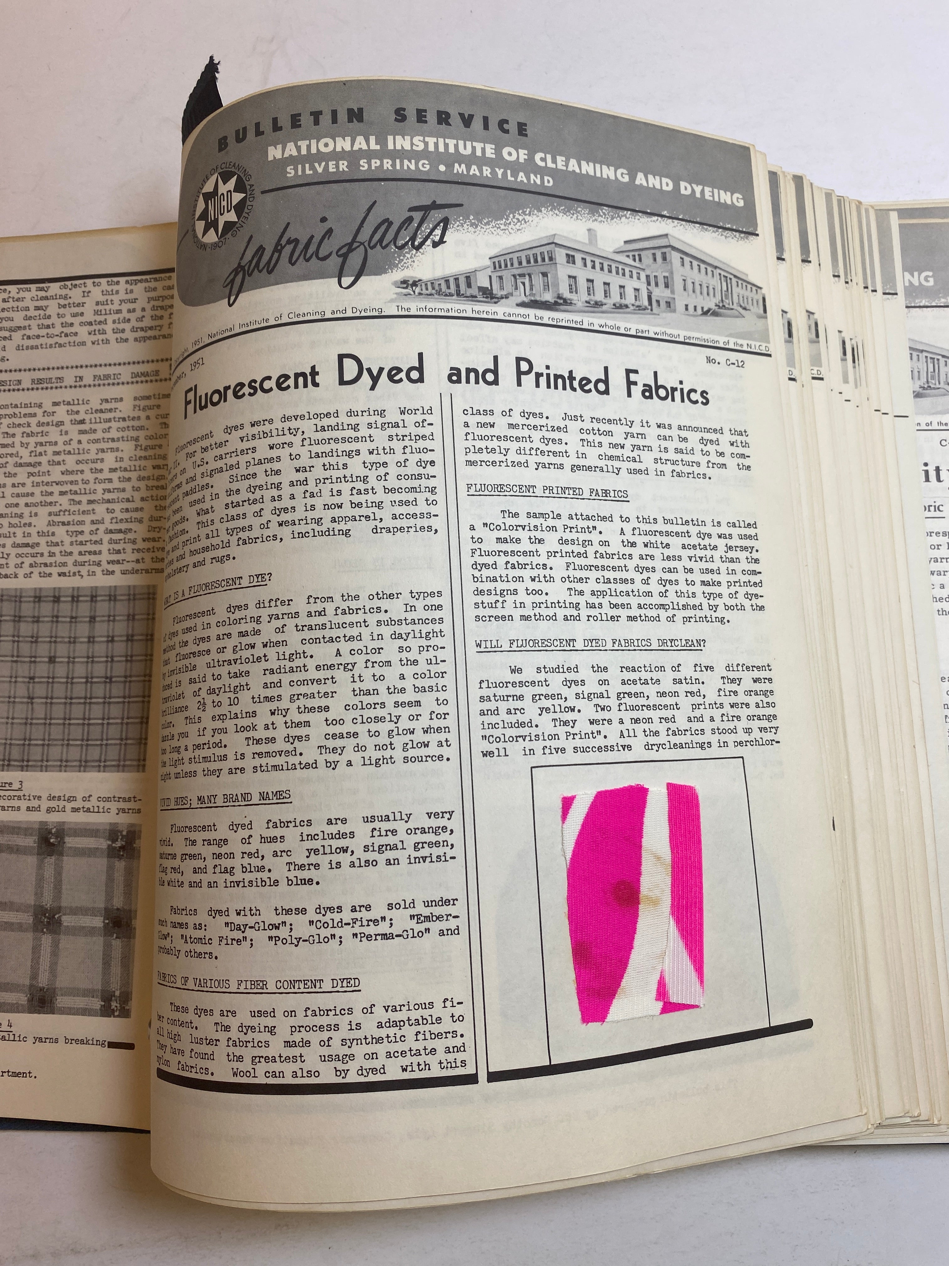 Dry Cleaner Fabric Facts Vintage 1950-1958
