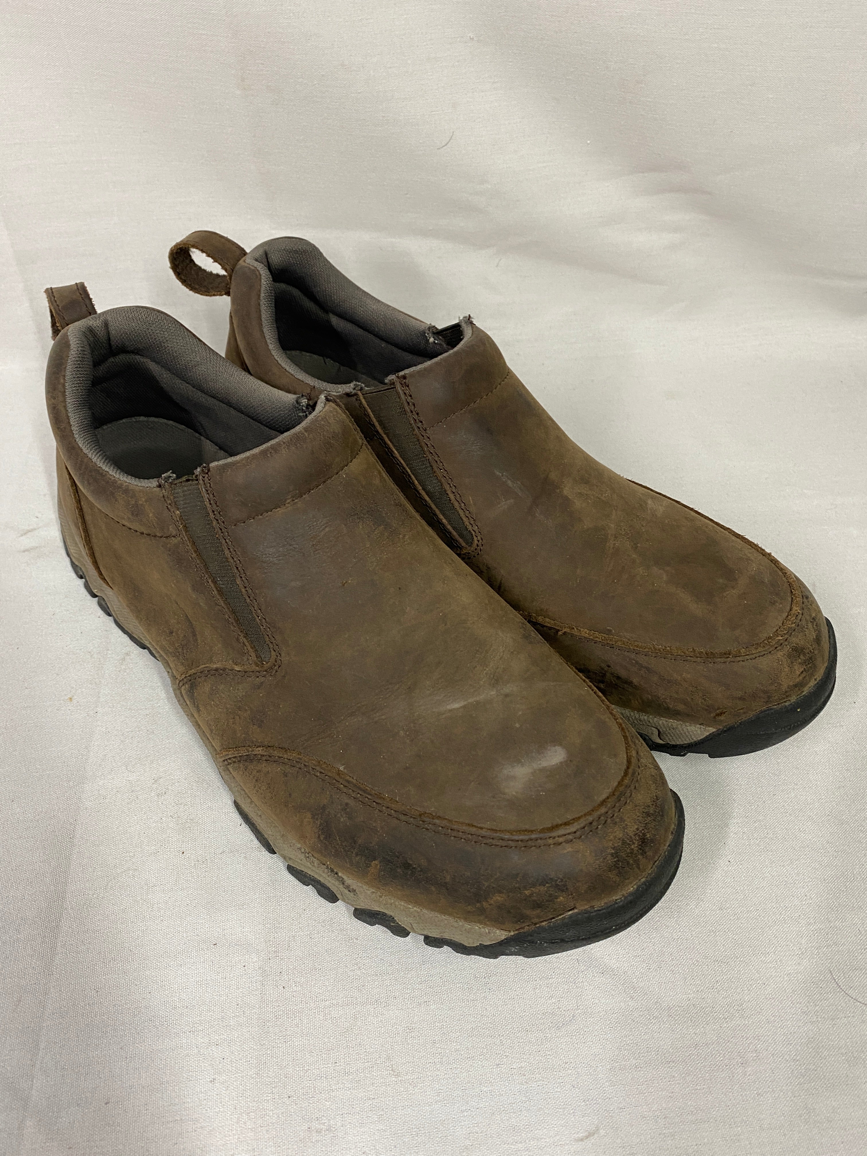 Duluth Trading Wild Boar Leather Slip-on Shoes Men's Size 11.5 Wide