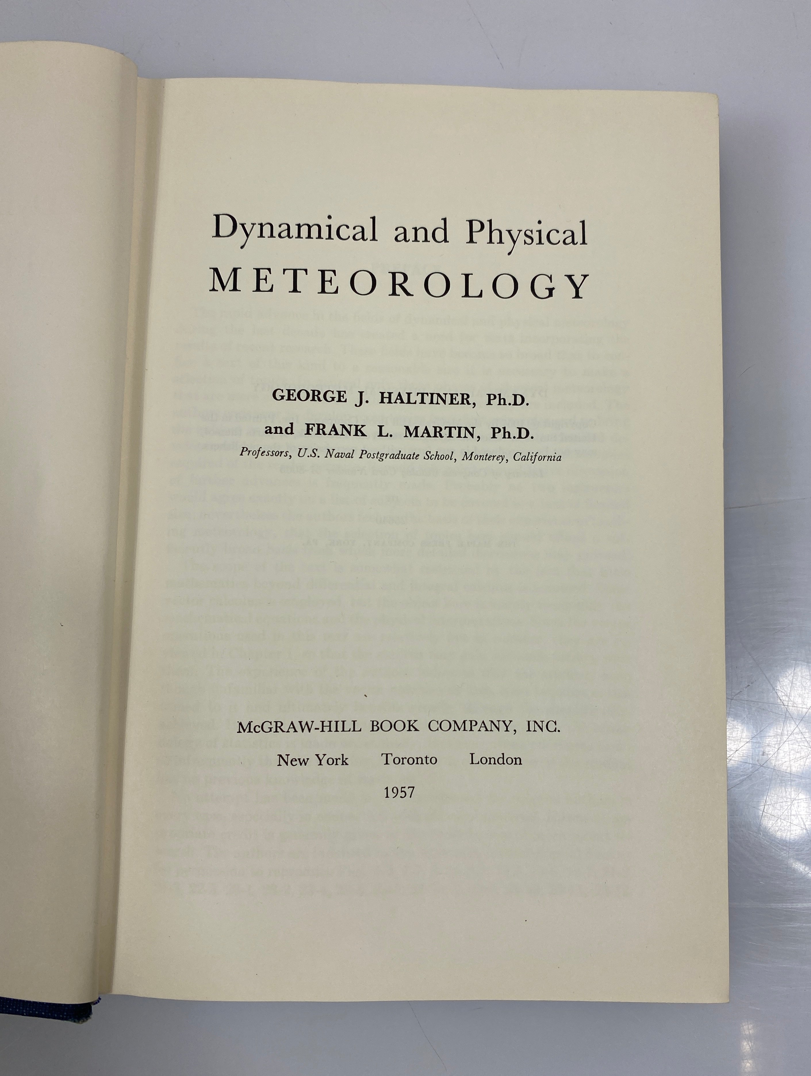 Dynamical and Physical Meteorology by Haltiner/Martin 1957 HC