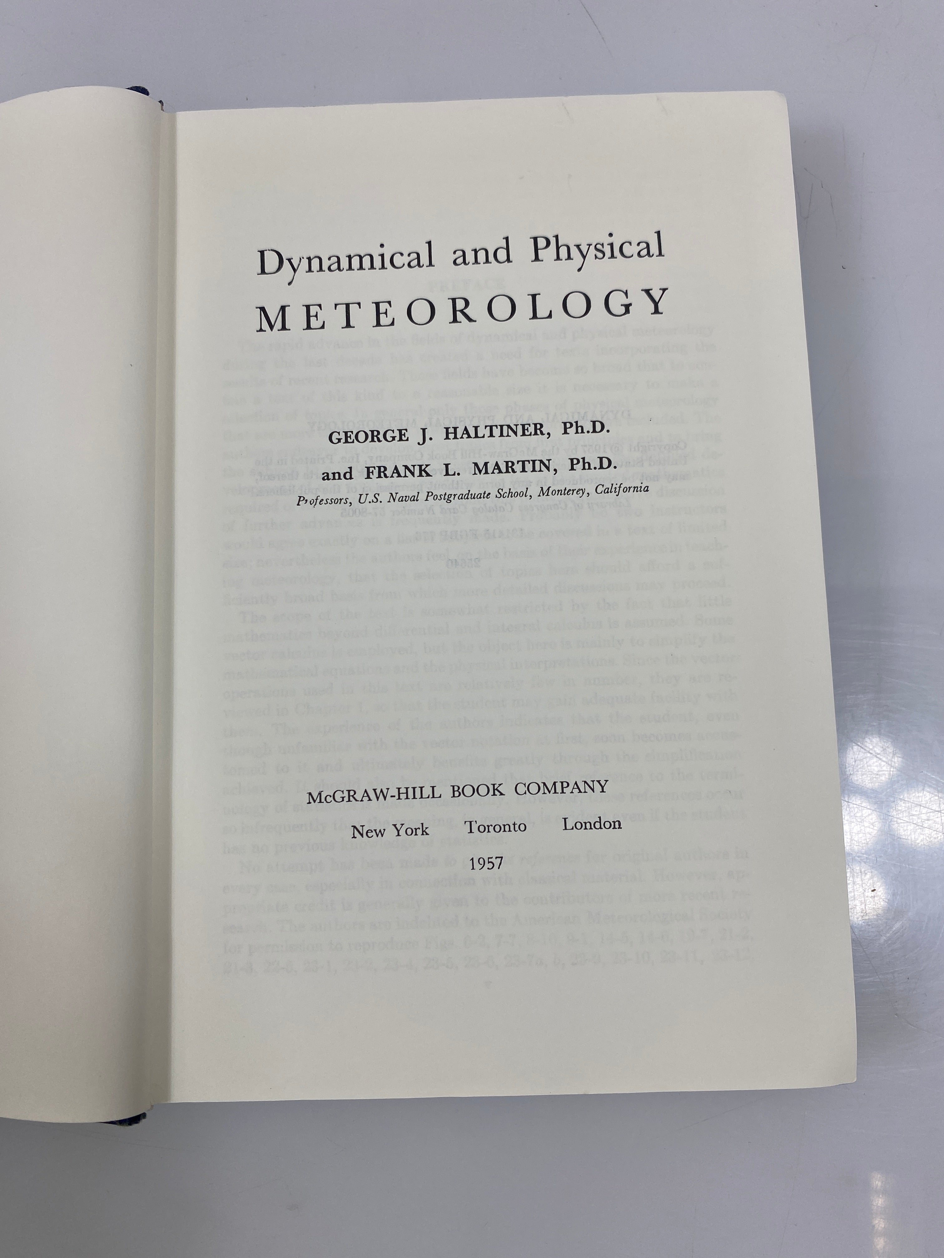 Dynamical and Physical Meteorology by Haltiner/Martin 1957 HC