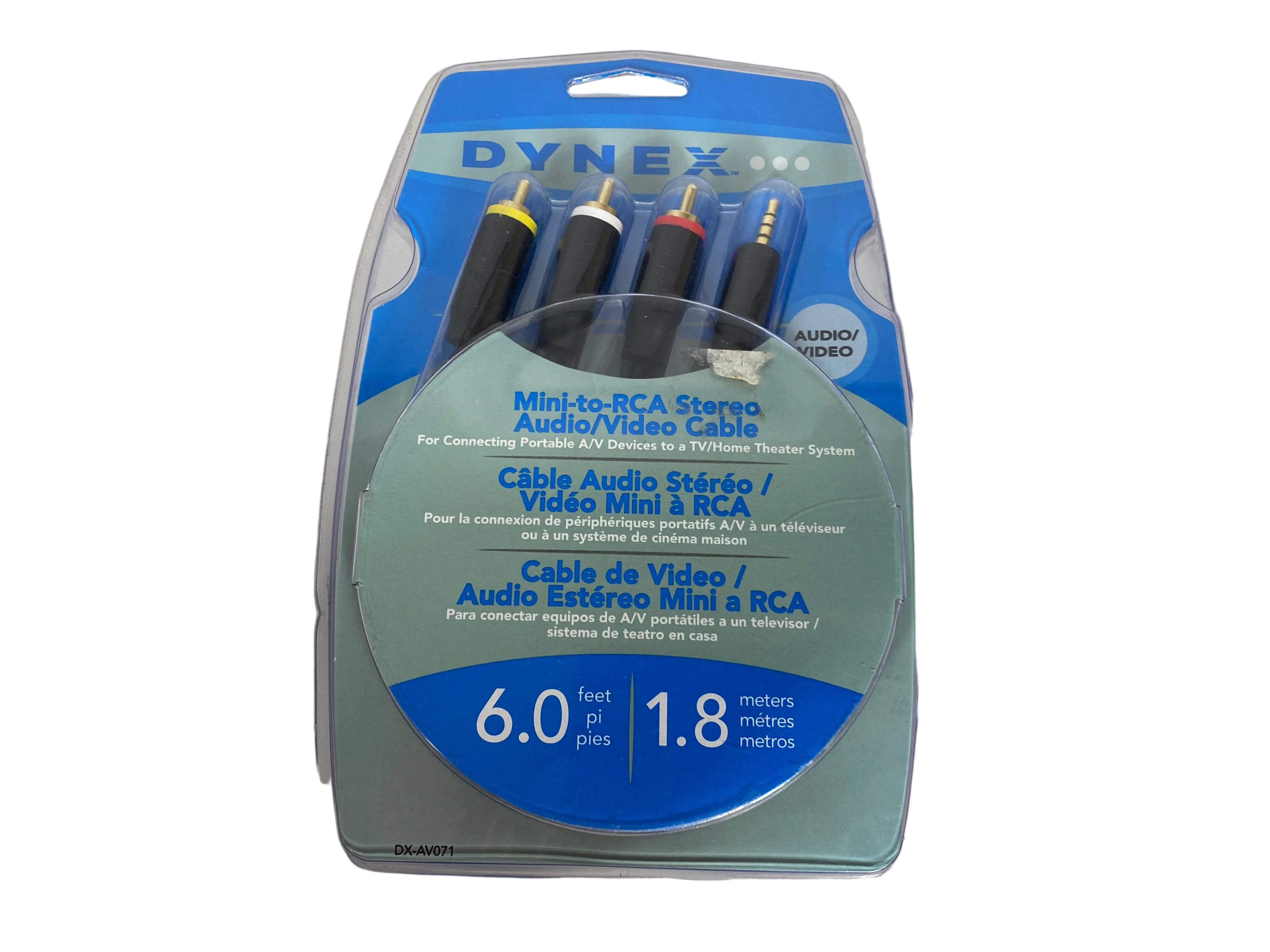 Dynex Mini-to-RCA Stereo Audio/Video Cable *New*