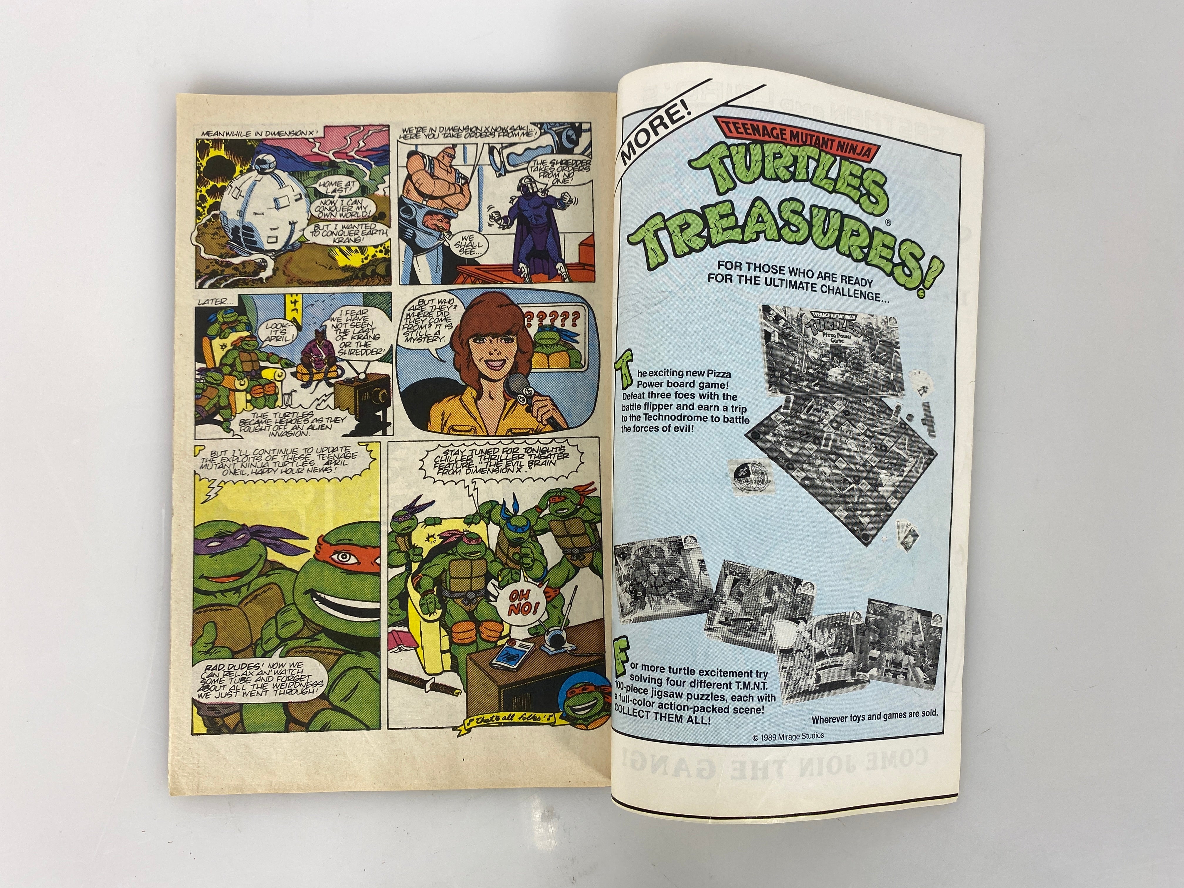 Eastman and Laird Ninja Turtle Adventures Comic 1988