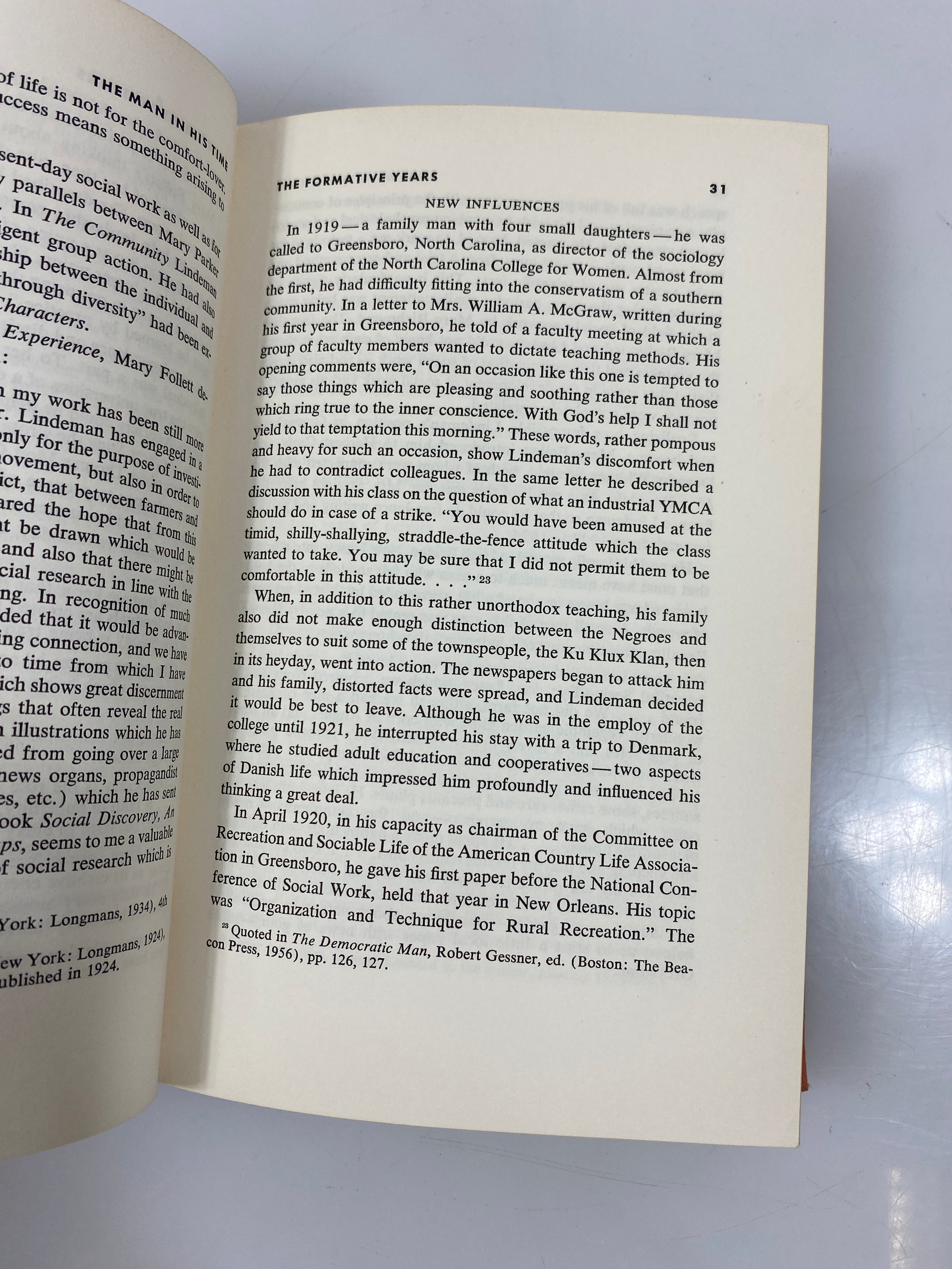 Eduard C. Lindeman and Social Work Philosophy by Konopka Ex-library 1958 HC