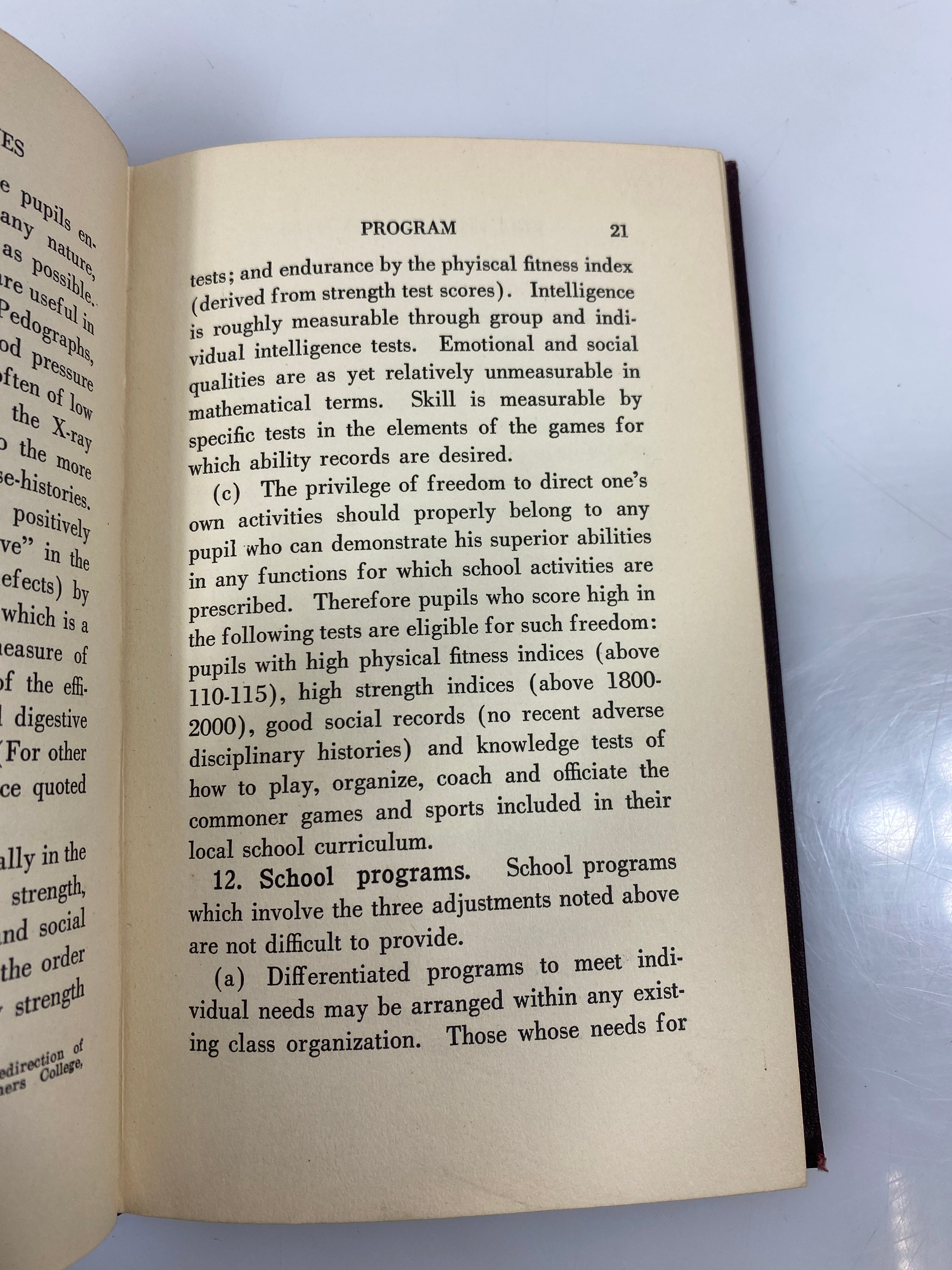Educational Objectives of Physical Activity by Rogers 1929 HC