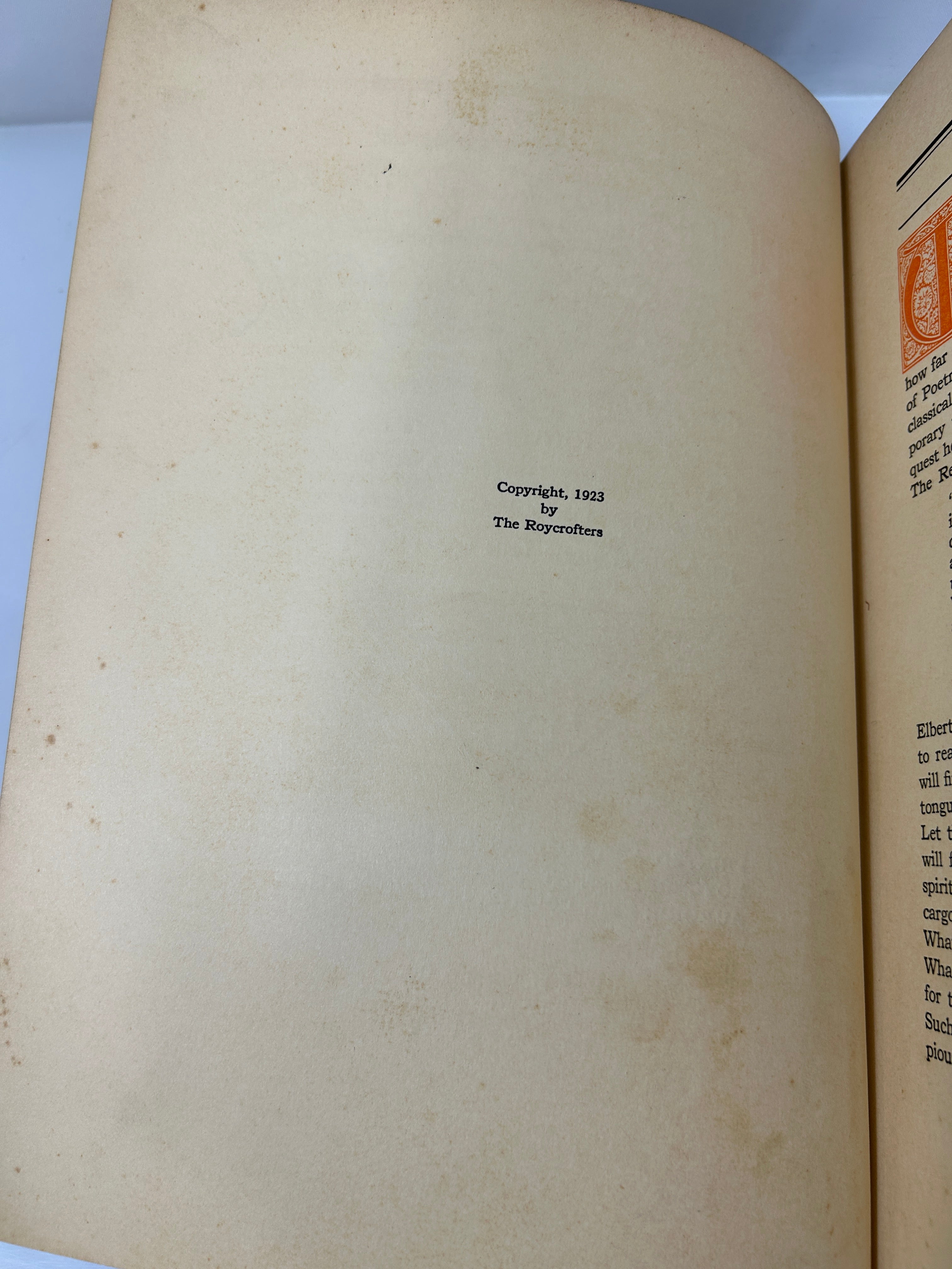 Elbert Hubbard's Scrap Book The Roycrofters/Wm. H. Wise & Co 1923