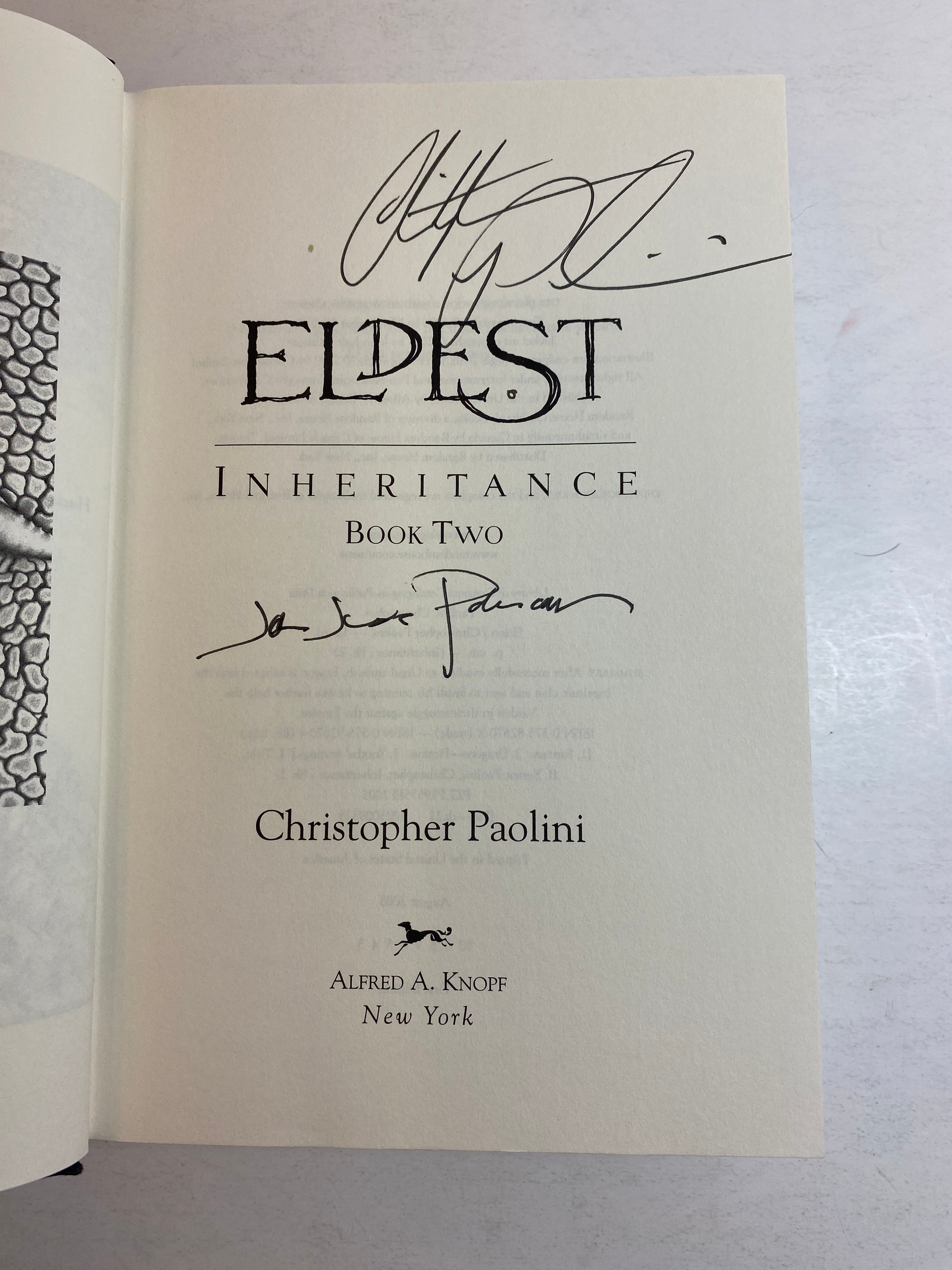 Eldest Book 2 of Inheritance Series Christopher Paolini *Signed*