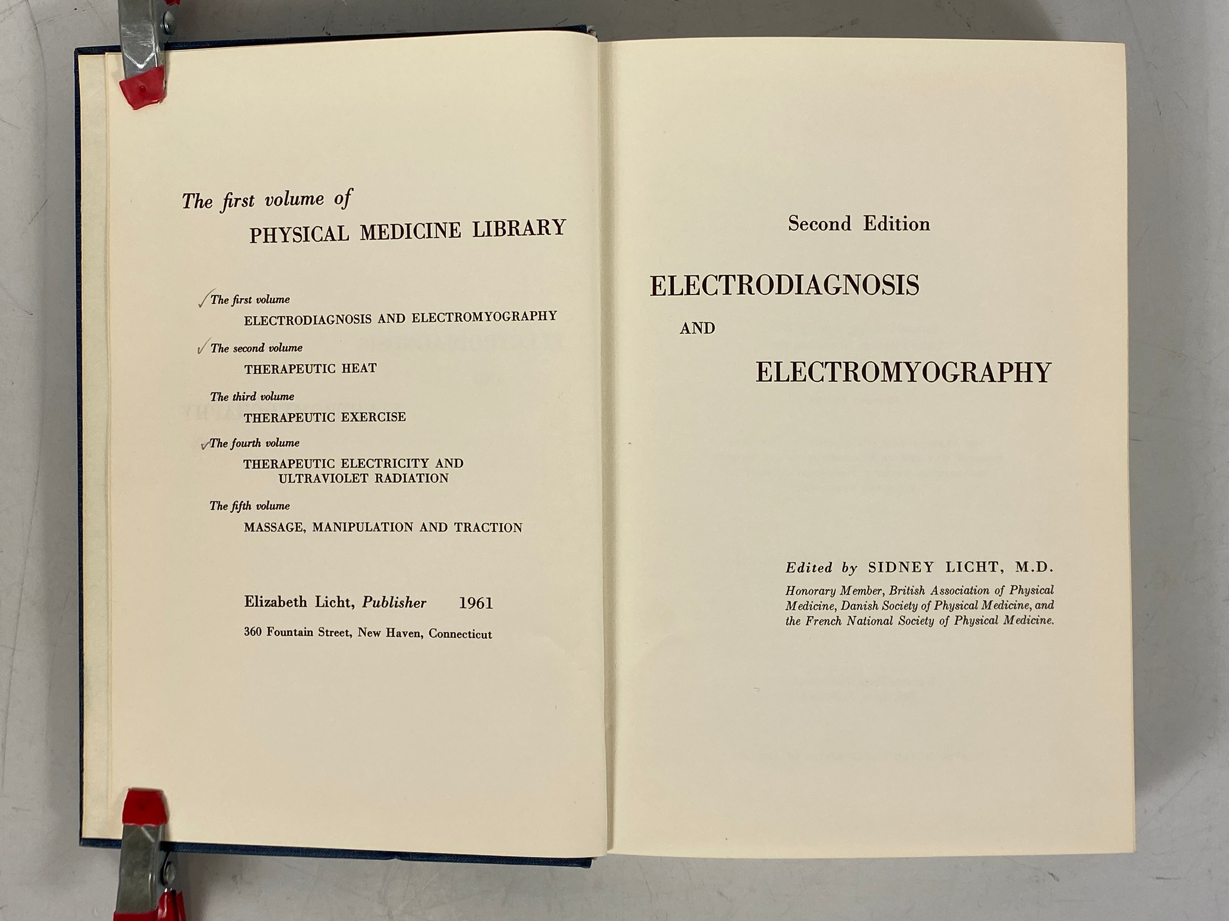 Electrodiagnosis and Electromyography Sidney Licht 1970 4th Print Ex-Library HC
