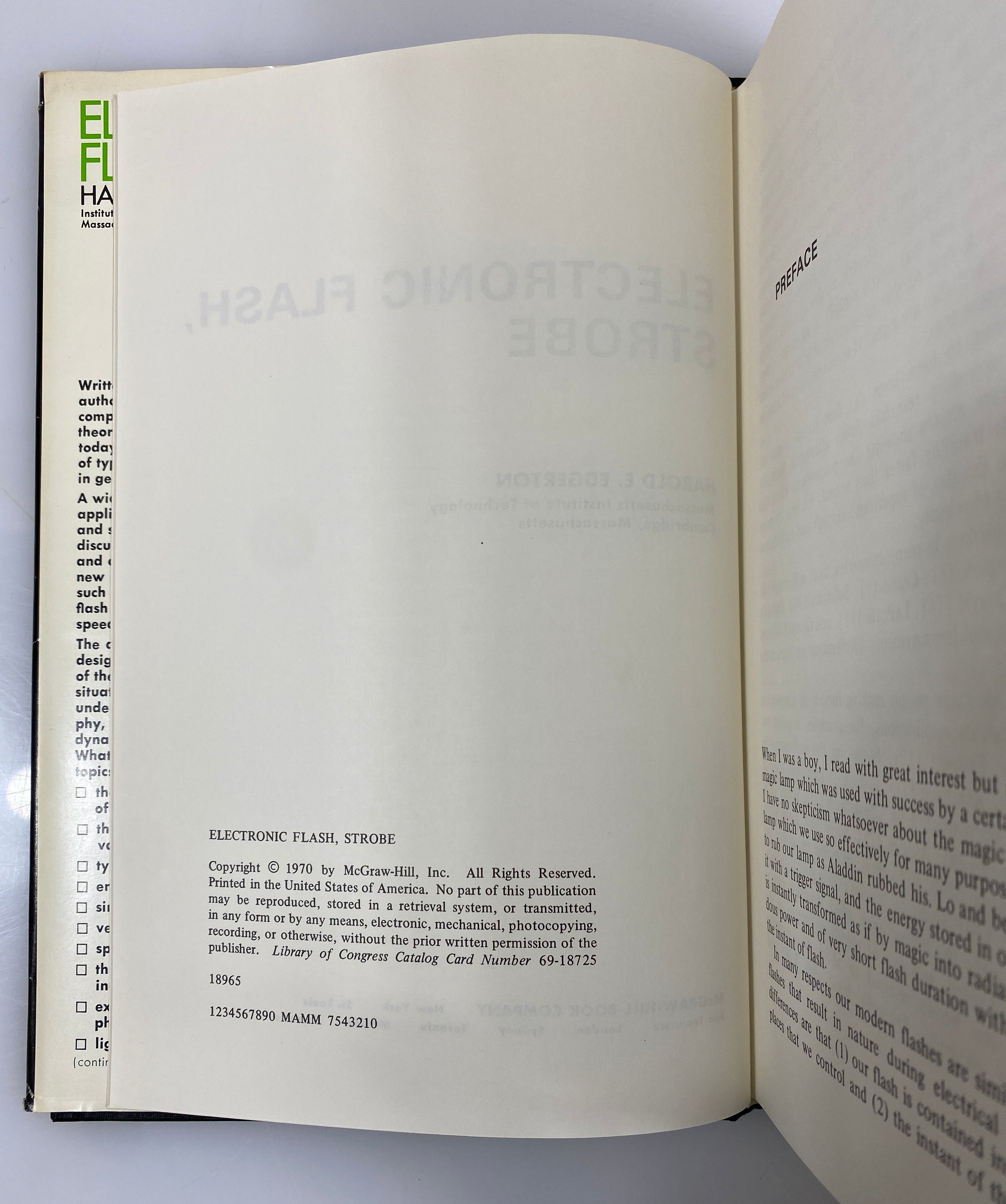 Electronic Flash Strobe by Harold Edgerton 1970 Vintage HC DJ