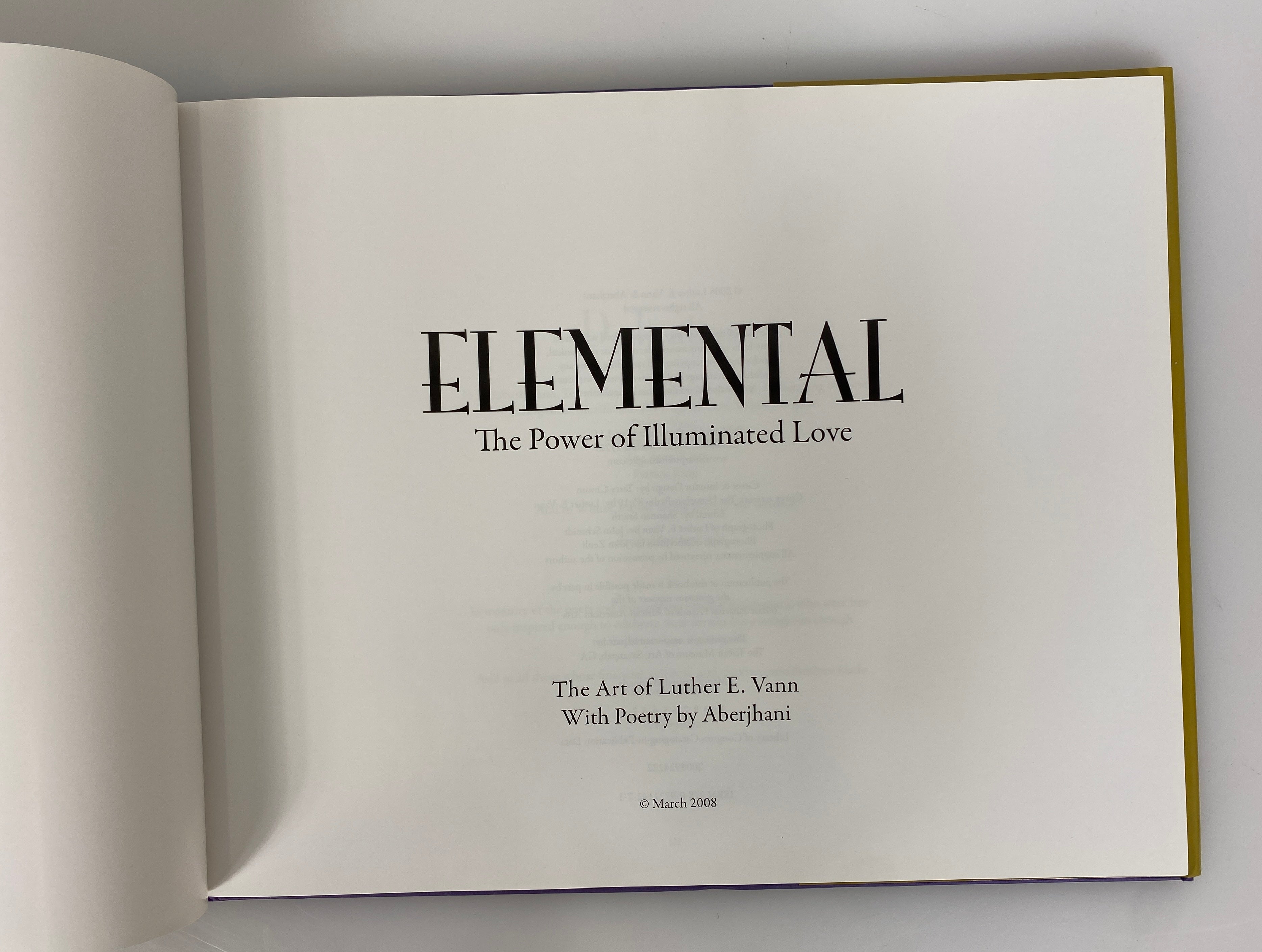 Elemental The Power of Illuminated Love Luther Vann Signed/Inscribed HC DJ