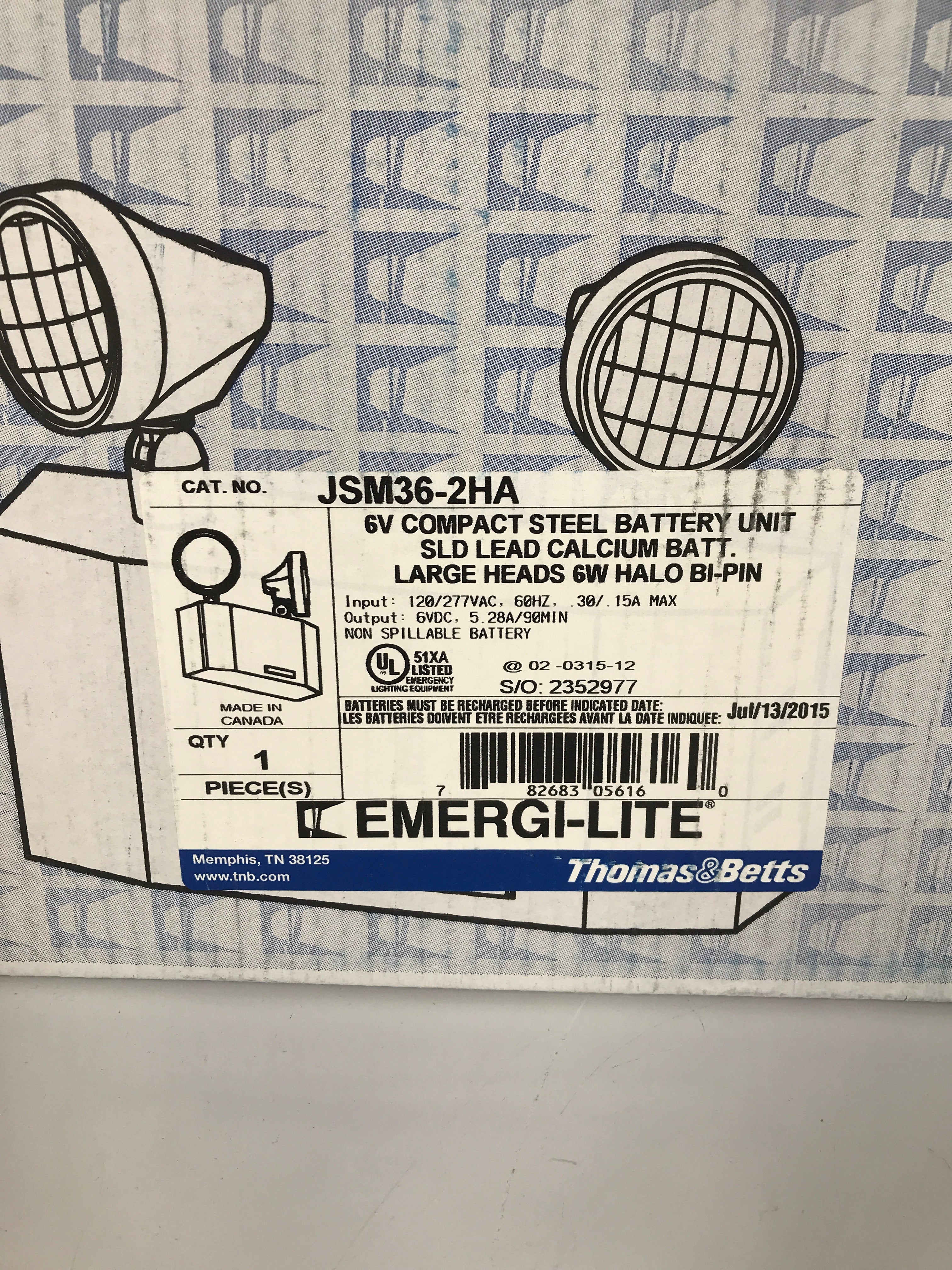 Emergi-Lite 6V Compact Steel Battery Unit Light with Large 6W Heads