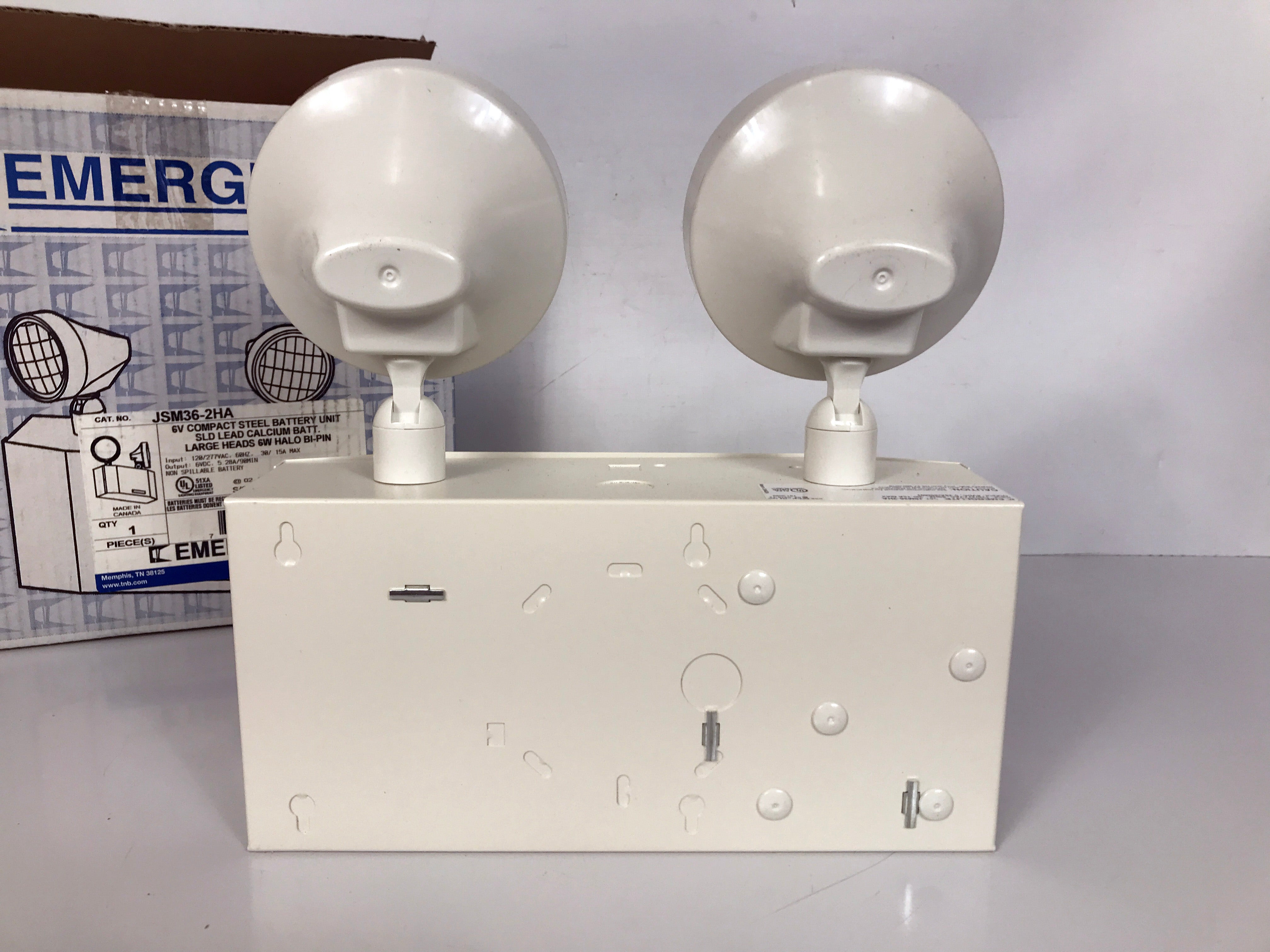 Emergi-Lite 6V Compact Steel Battery Unit Light with Large 6W Heads