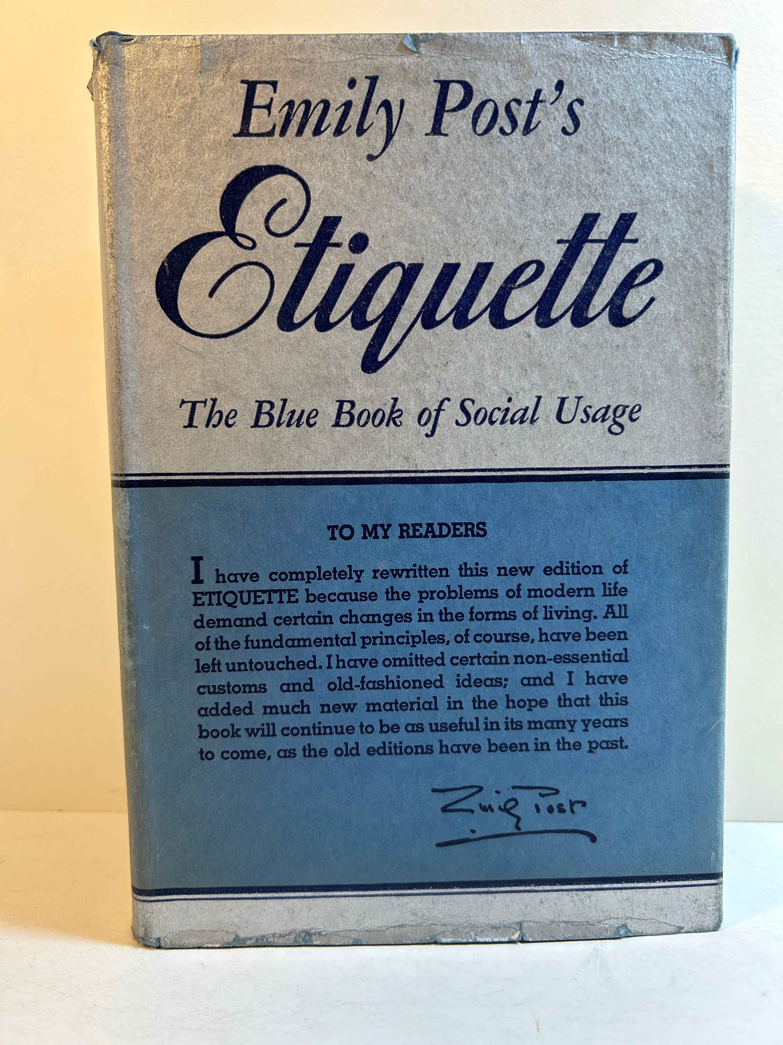 Emily Post's Etiquette Funk & Wagnalls 1949 HCDJ