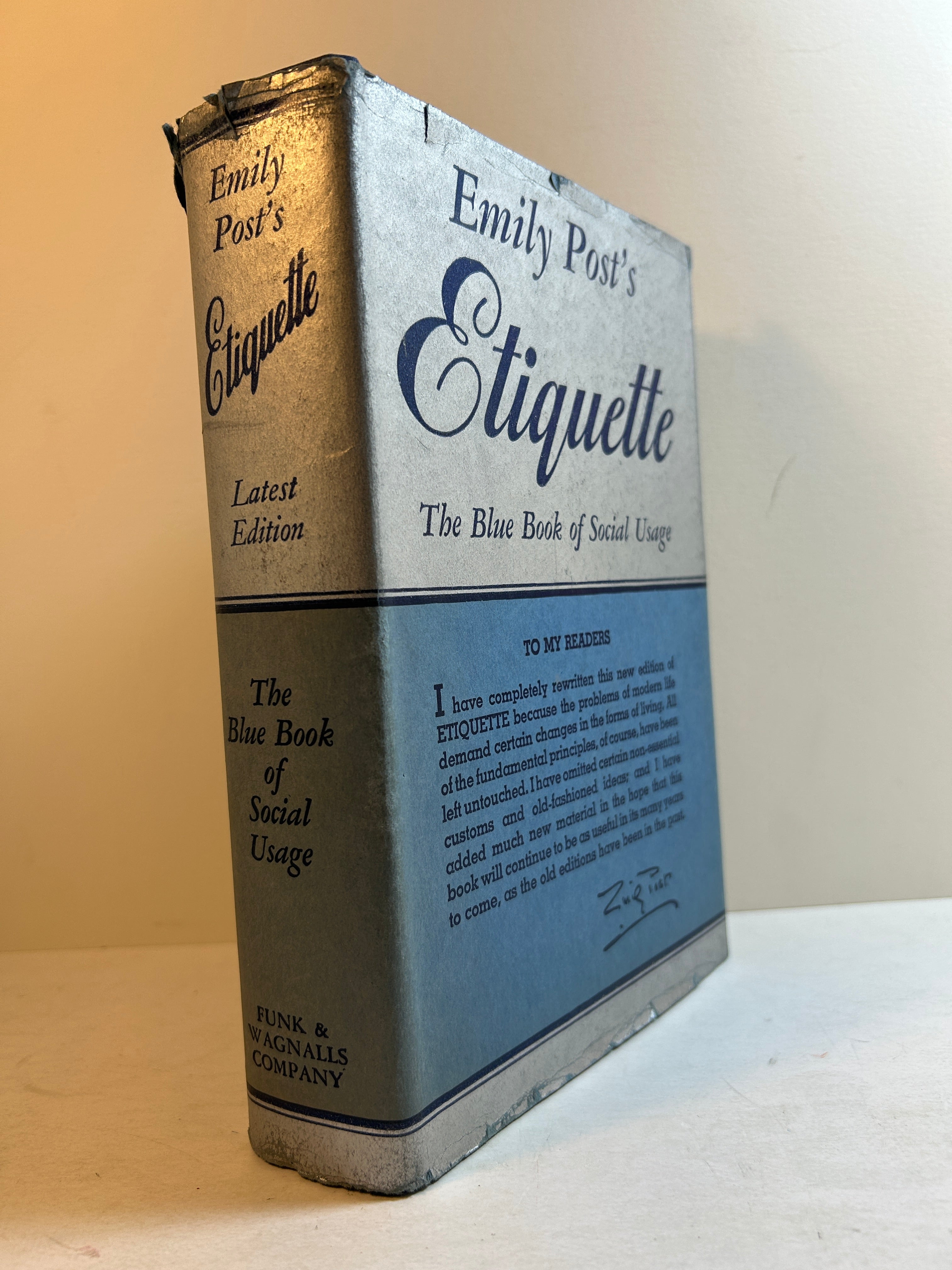 Emily Post's Etiquette Funk & Wagnalls 1949 HCDJ
