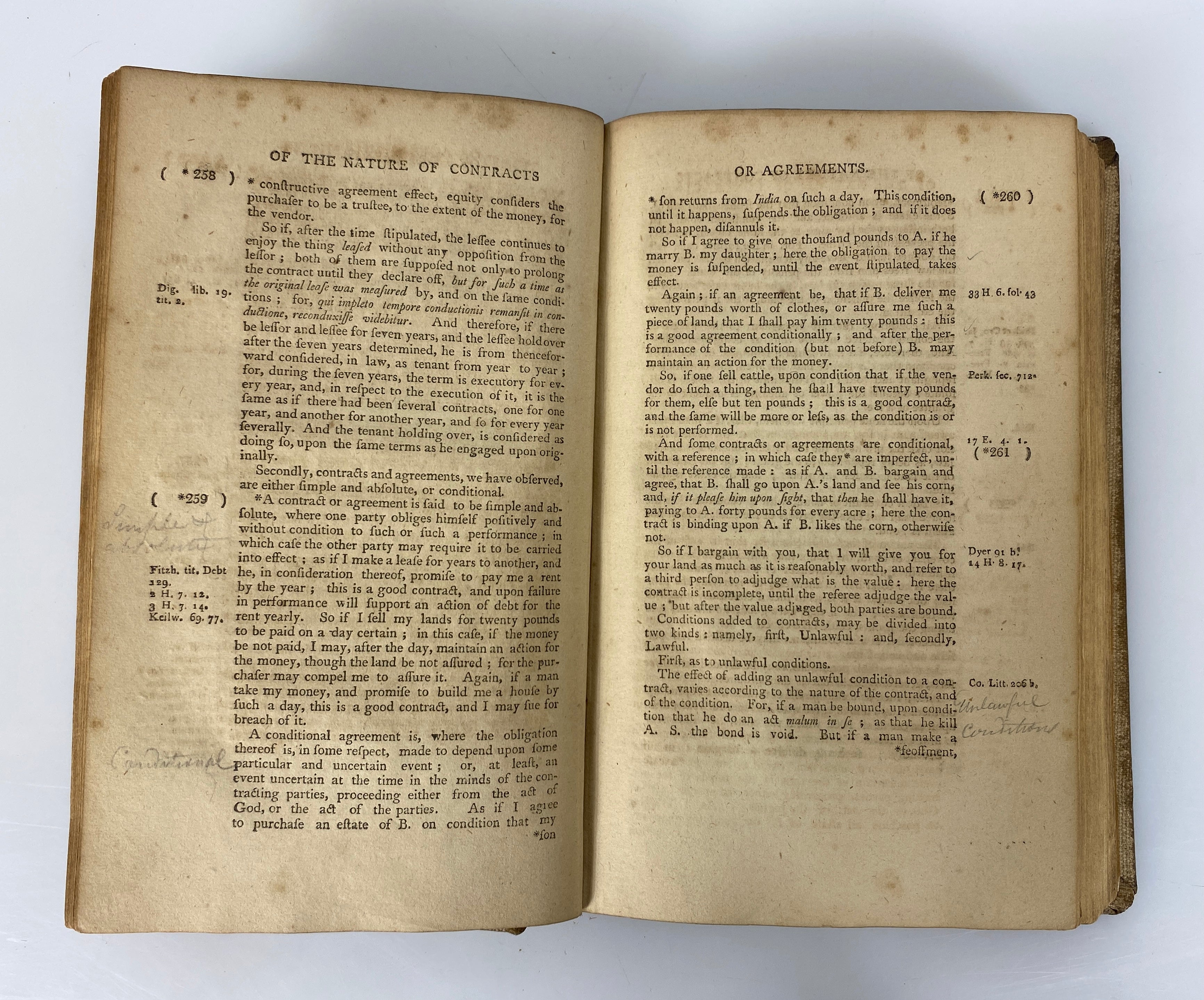 Essay Upon the Law of Contracts & Agreements 1809 2 Vols Rebound as 1 Ex-Library