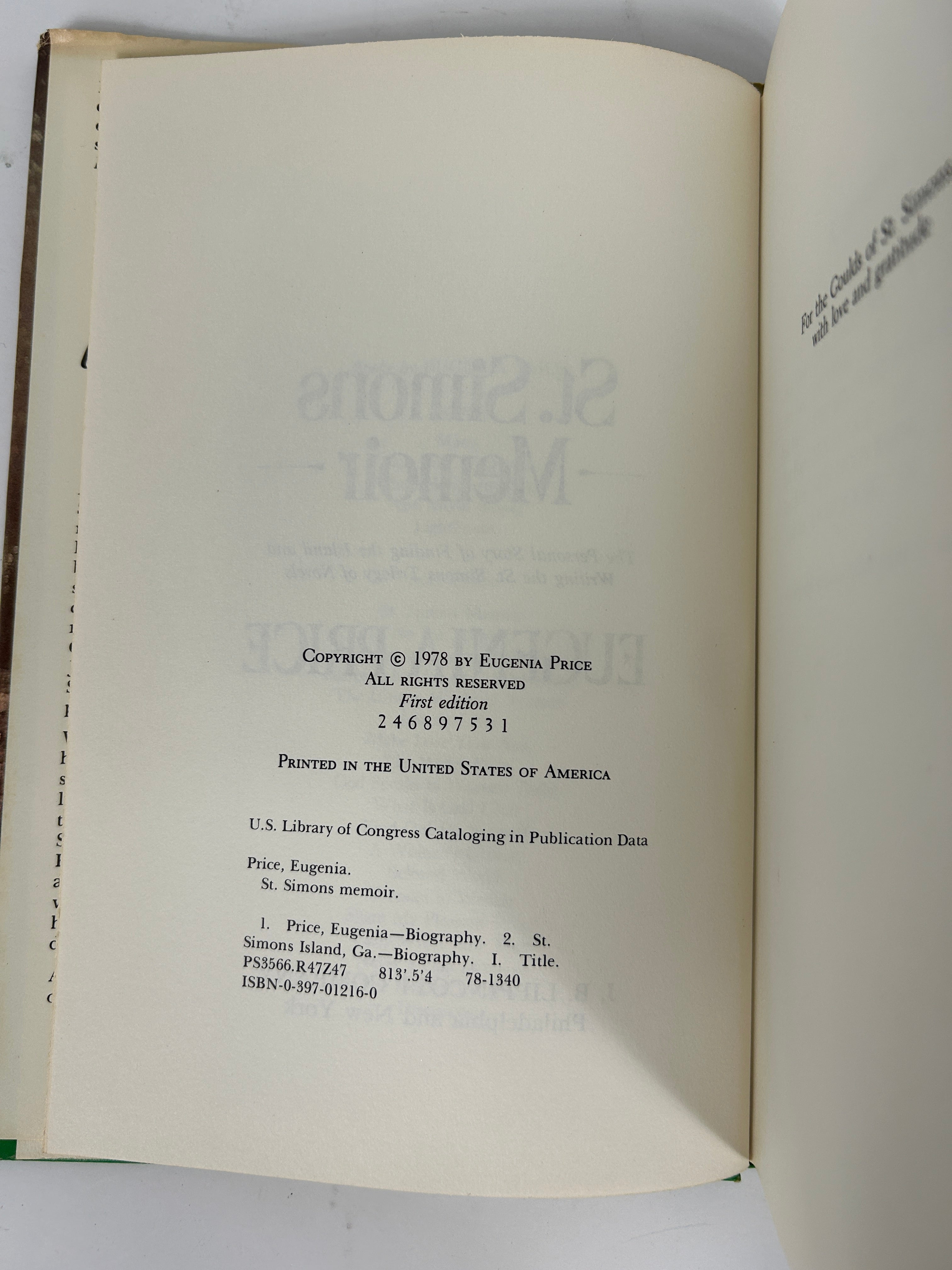 Eugenia Price 2 Autobios: St. Simons Mem, Inside One Author's Heart, 1st Ed HCDJ