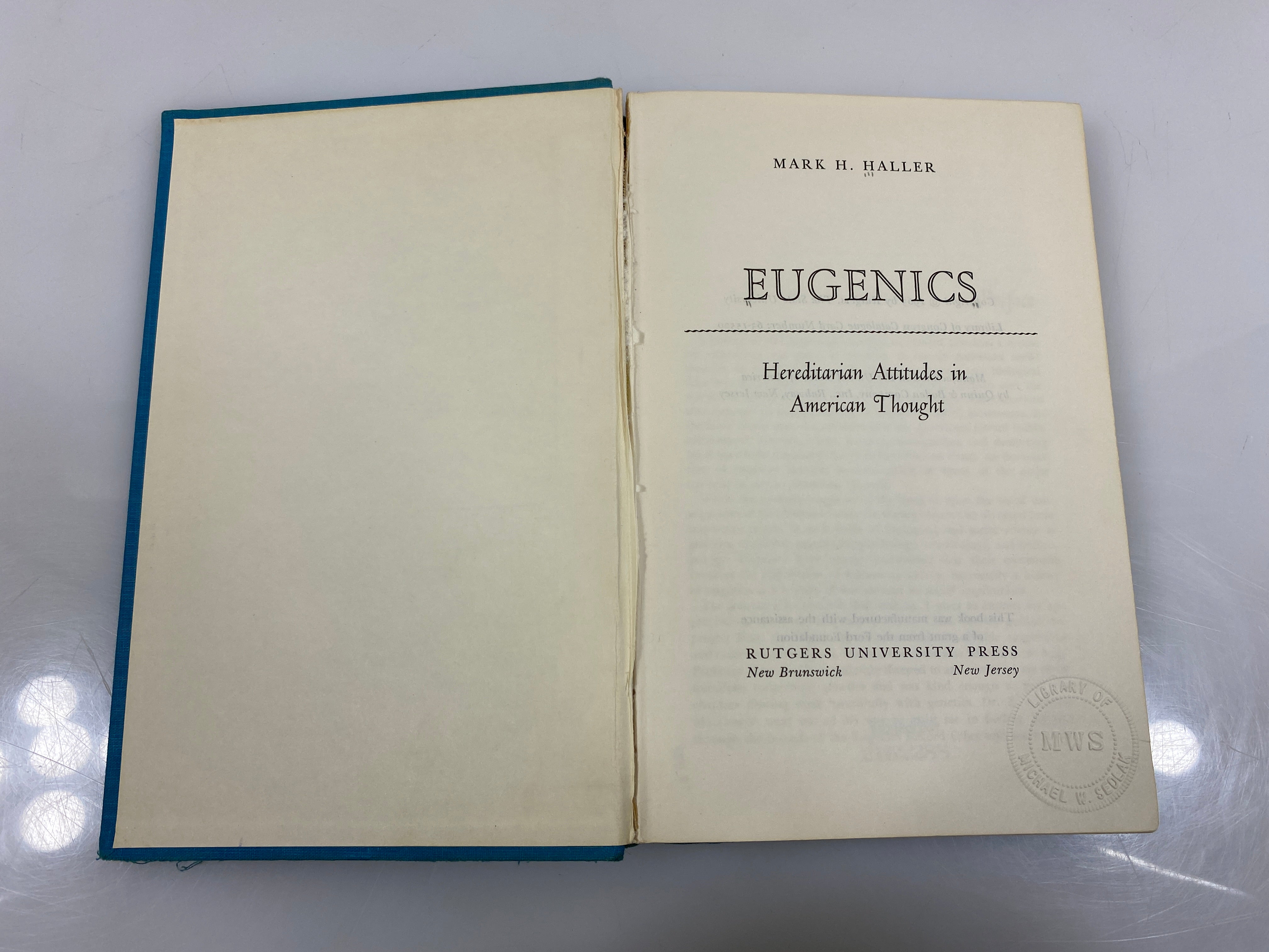 Eugenics by Haller Rutgers University Press Ex-library 1963 HC
