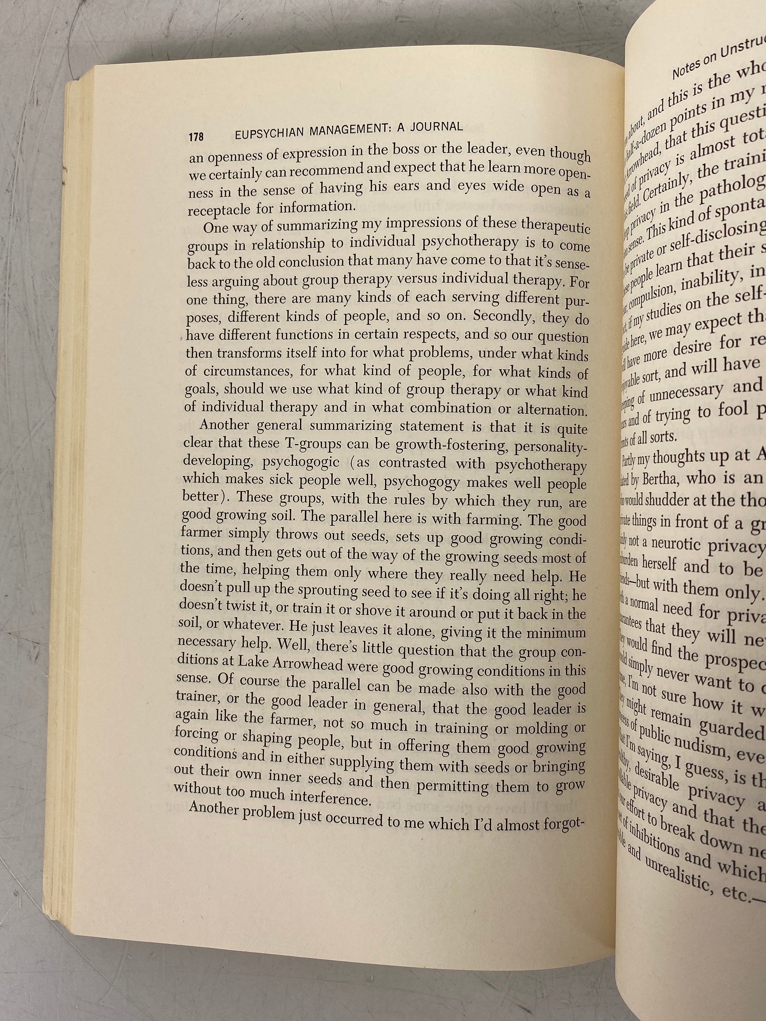 Eupsychian Management Abraham Maslow 1969 8th Printing SC