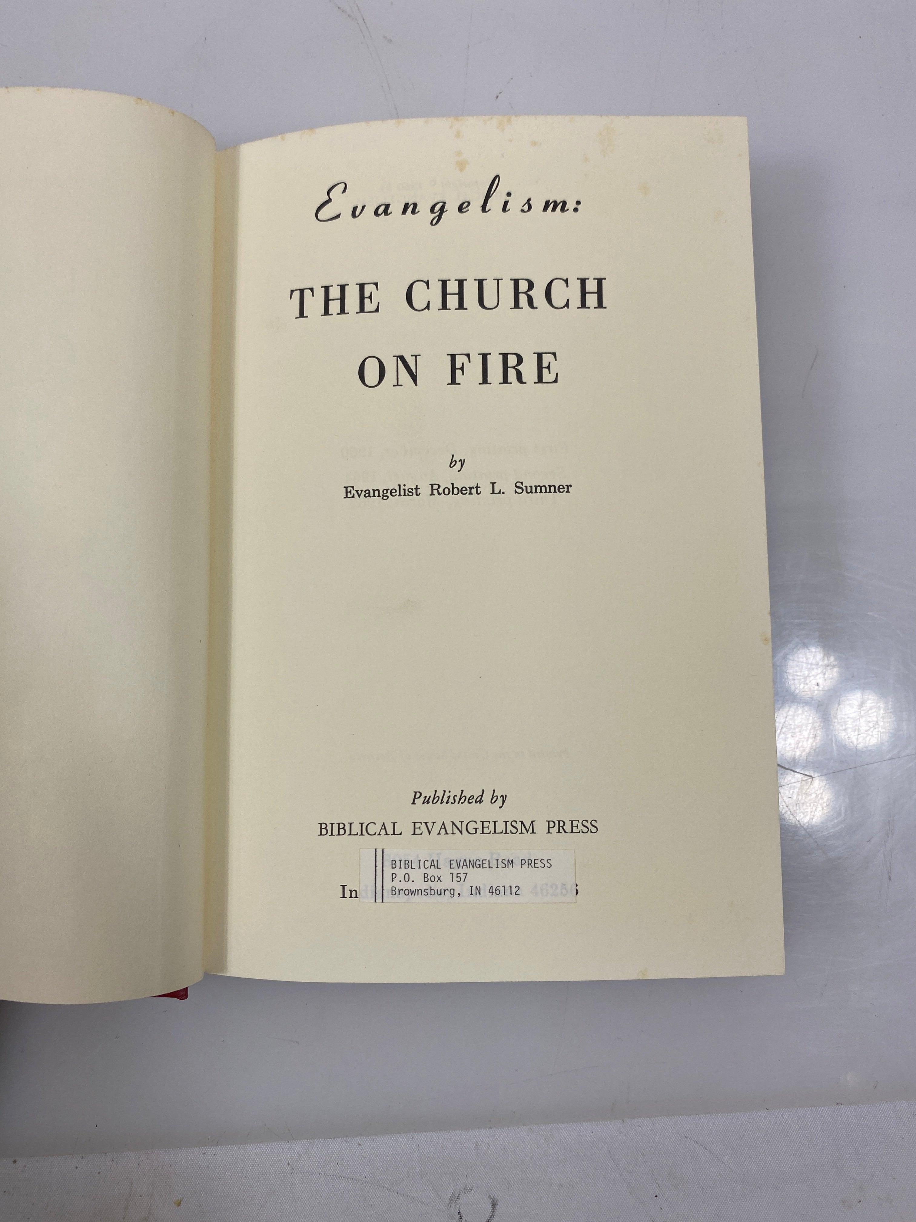 Evangelism: the Church on Fire by Sumner 1969 HCDJ