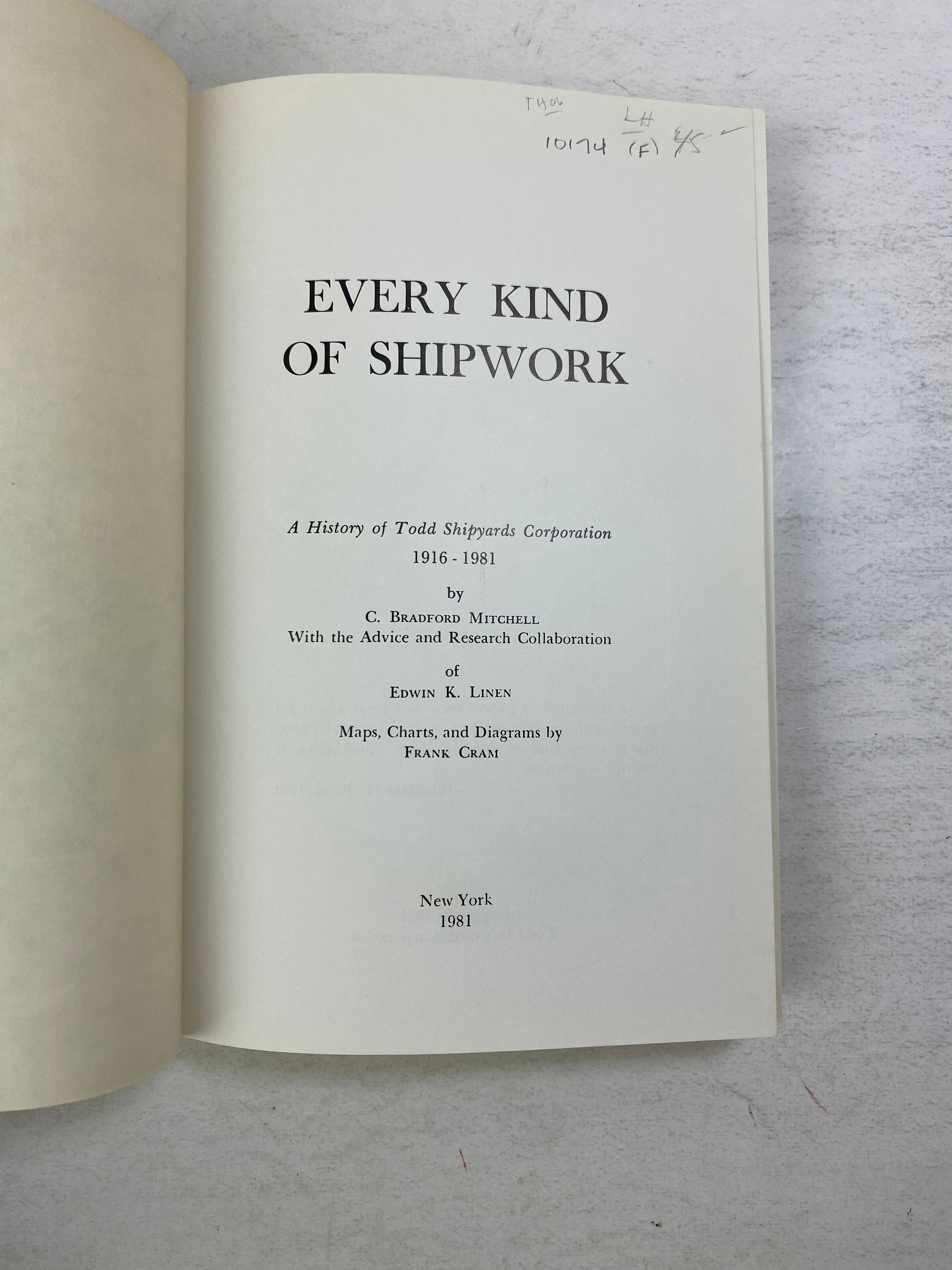 Every Kind of Shipwork by Mitchell/Linen/Cram 1981 HC